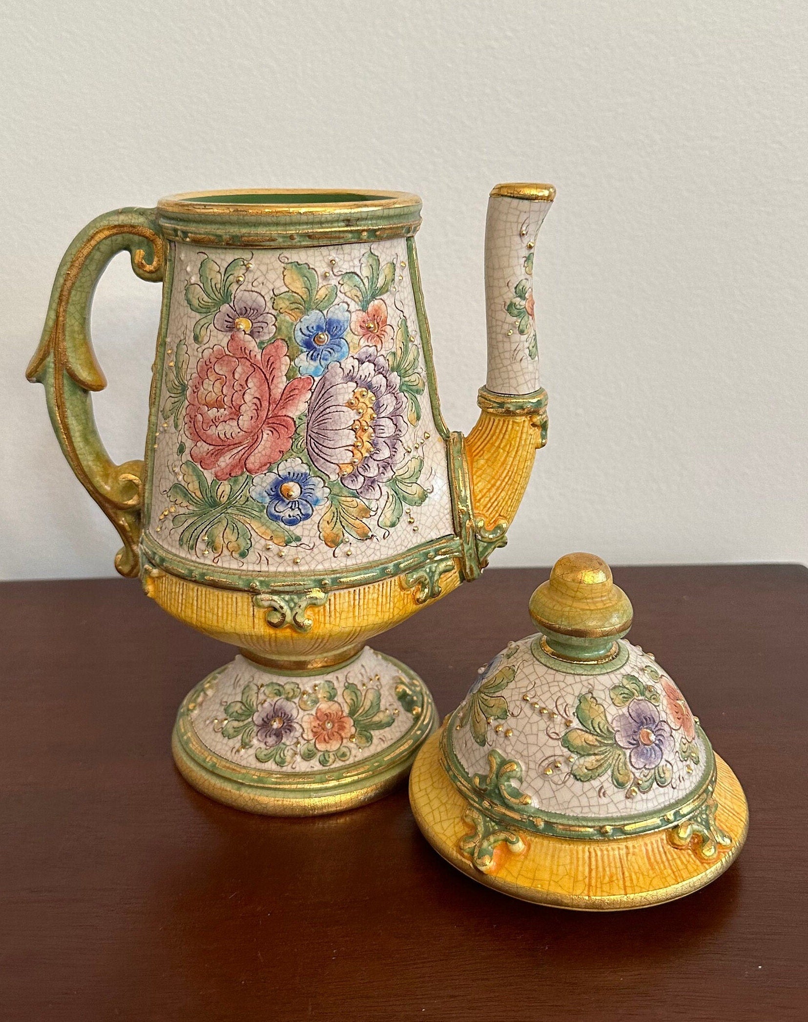 Hand Made Veneto Flair Coffee Tea Set Italian Pottery