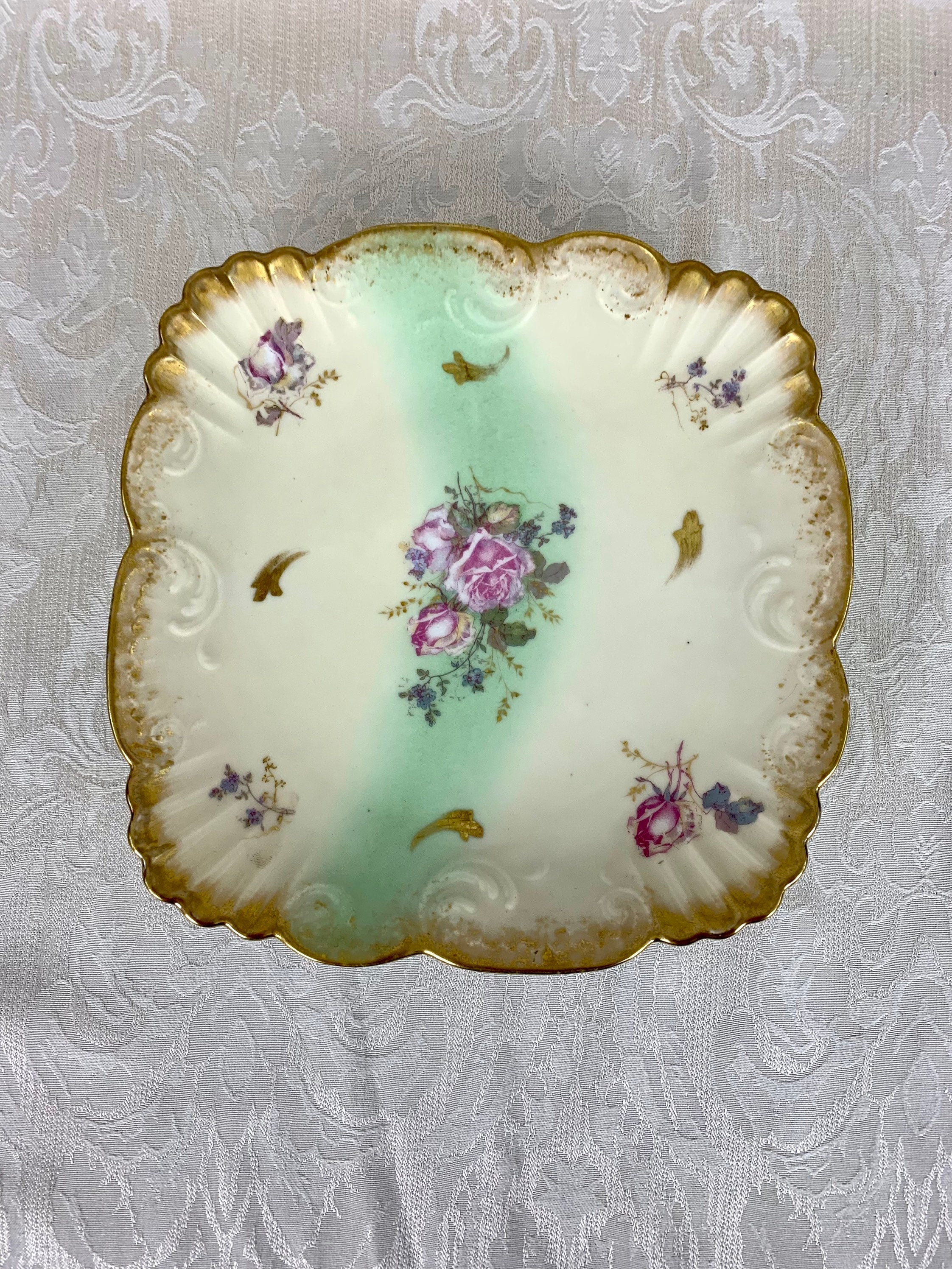 Antique A. Klingenberg (A K France) Limoges Square Cake Plate