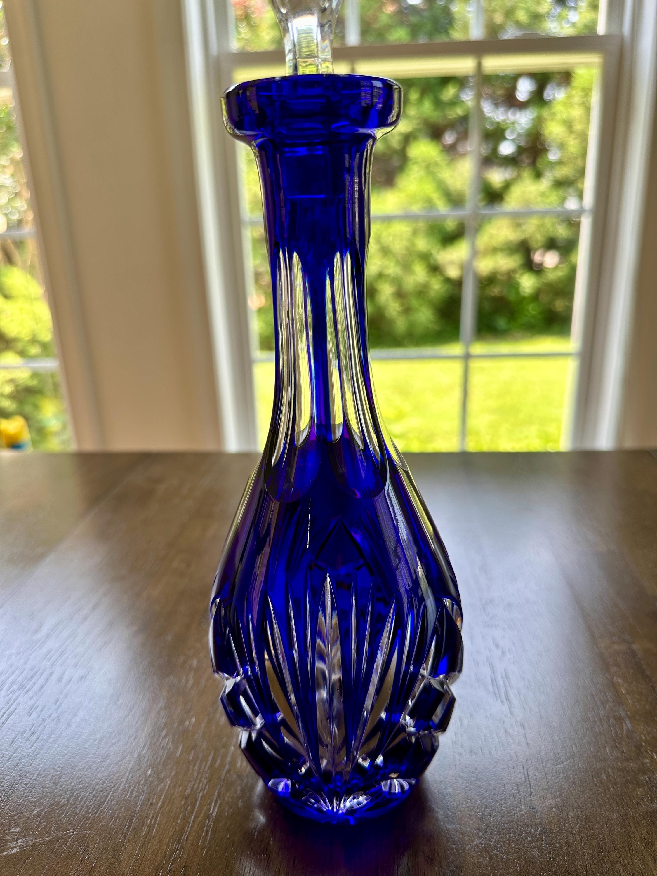 Gorham Cherrywood Cobalt Crystal Decanter