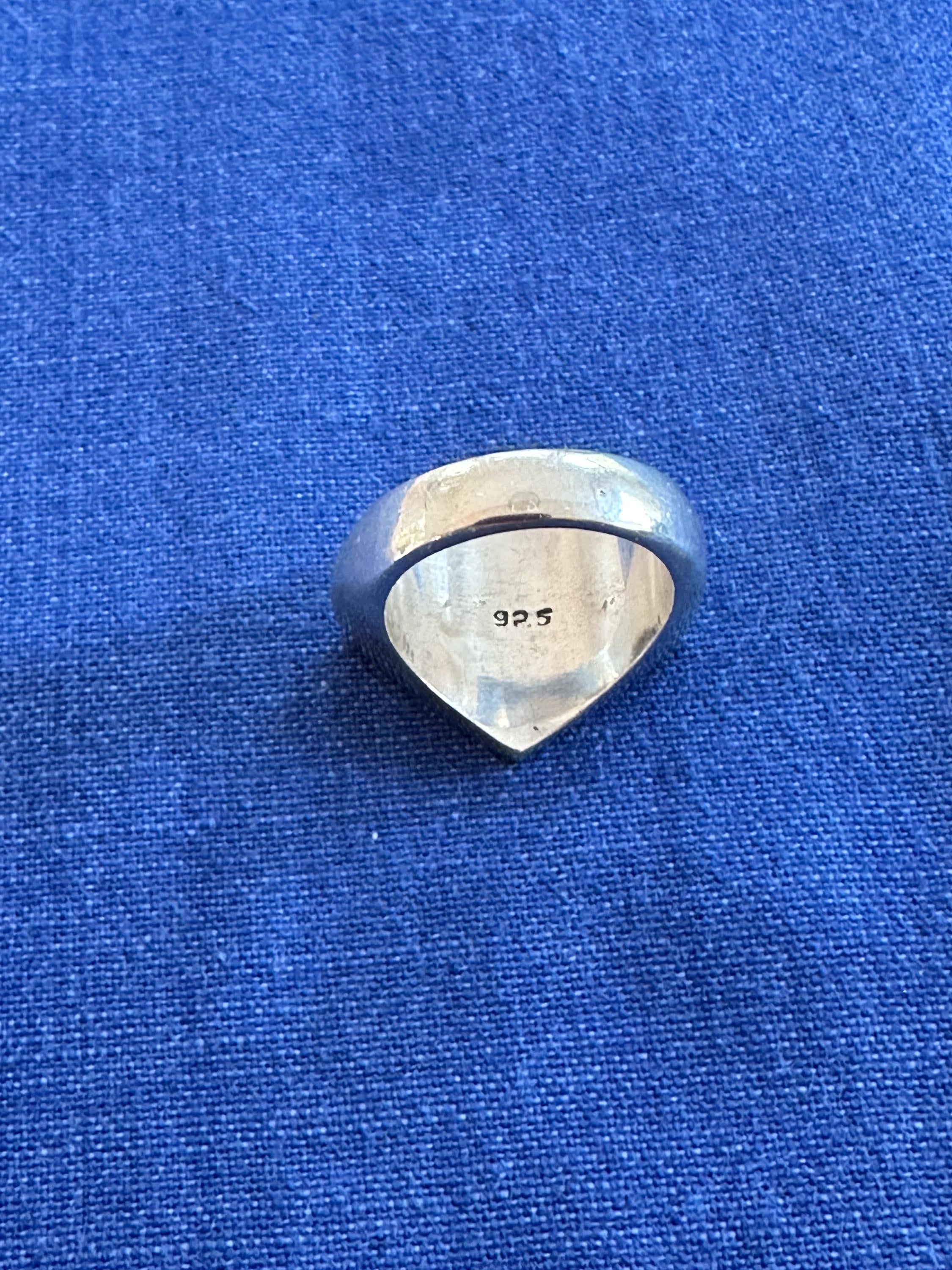 Large Sterling Silver Diamond Shaped Ring