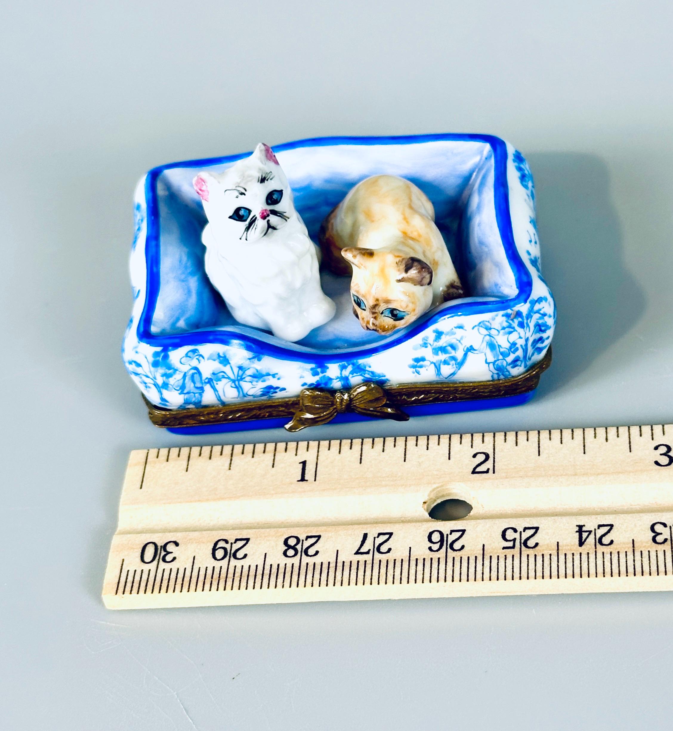 Limoges Trinket Box Kittens
