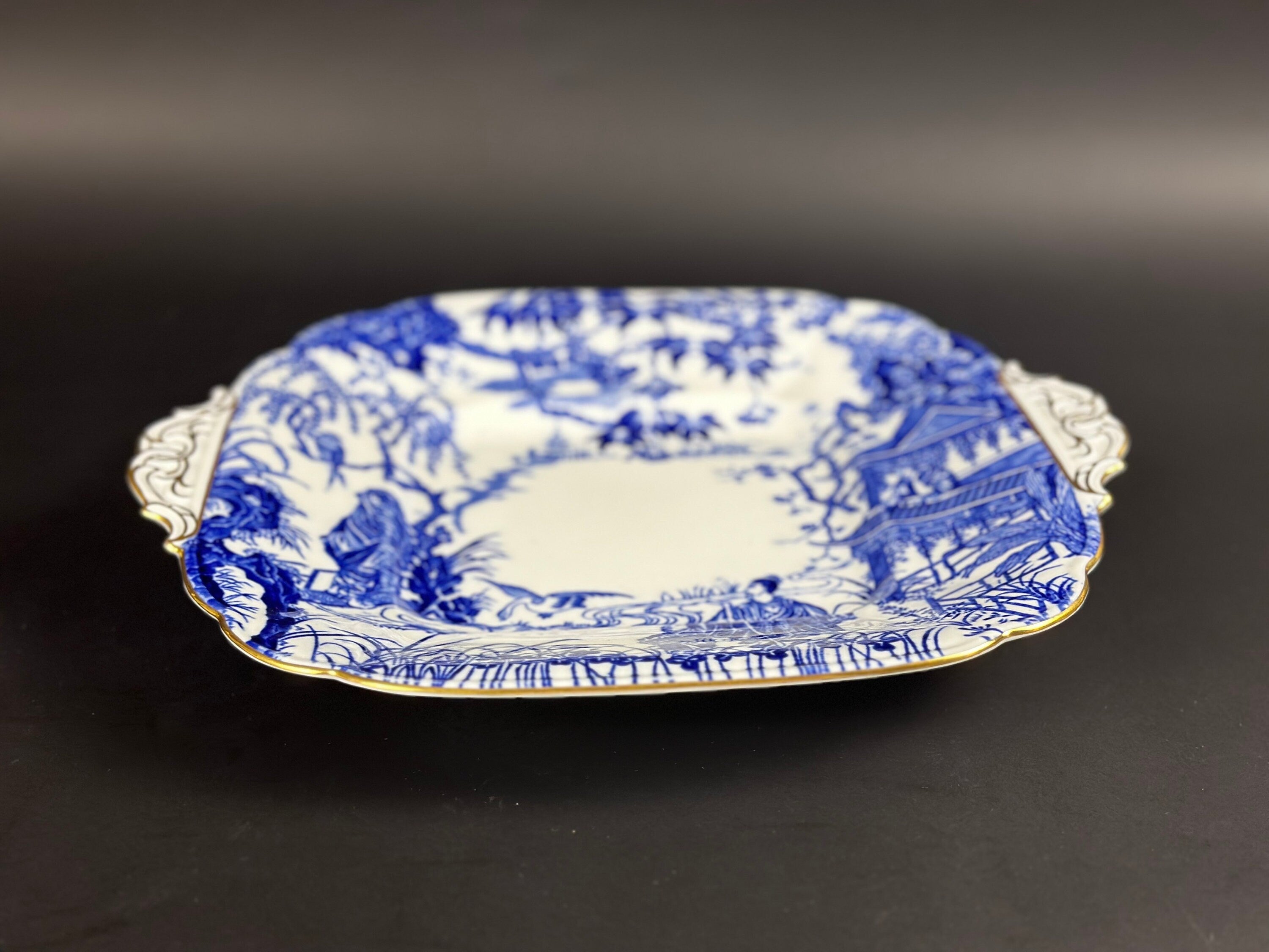 Royal Crown Derby Blue Mikado Cake Plate
