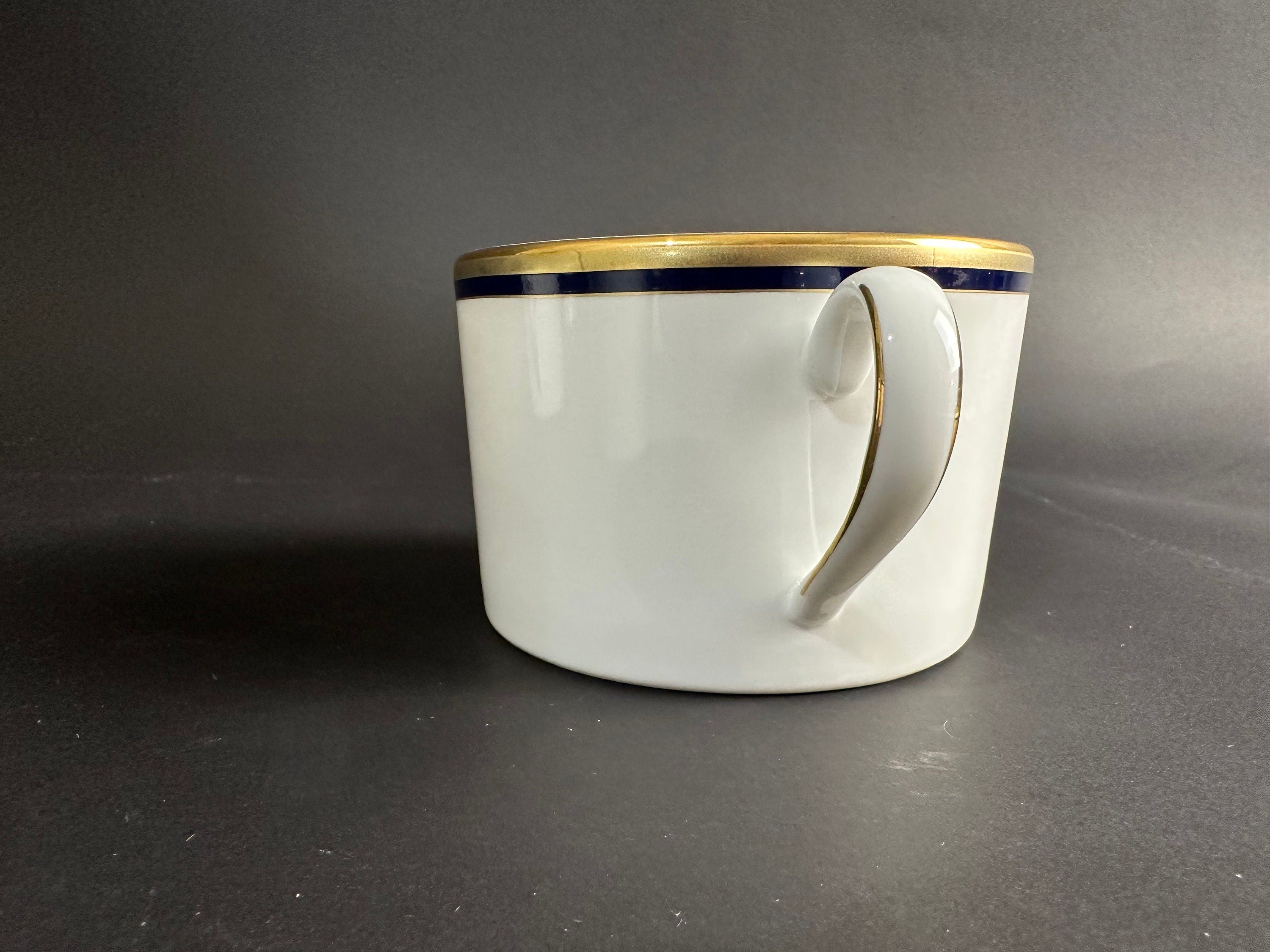Six Lenox “Library Lane Navy” Teacups /Flat Mugs by Kate Spade