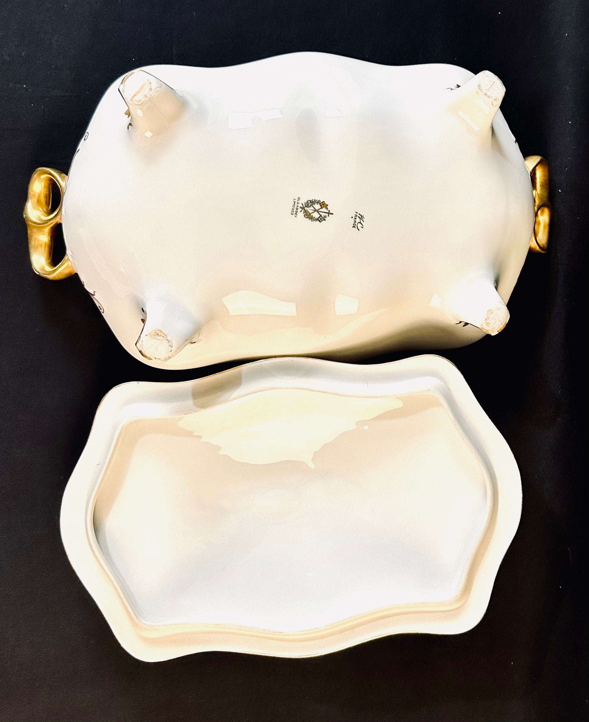 Old Abbey Limoges Covered Serving Bowl