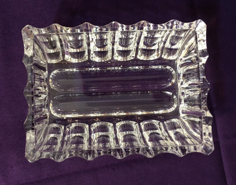 Antique Crystal Master Salt Cellar and Silver Spoon