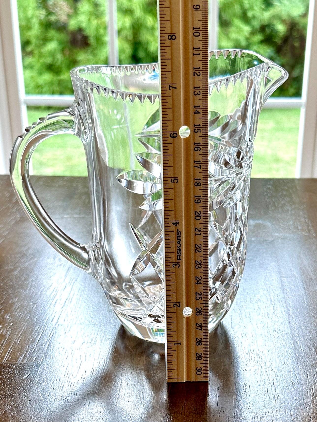 Cut Crystal Pitcher with Laurel Leaf Pattern