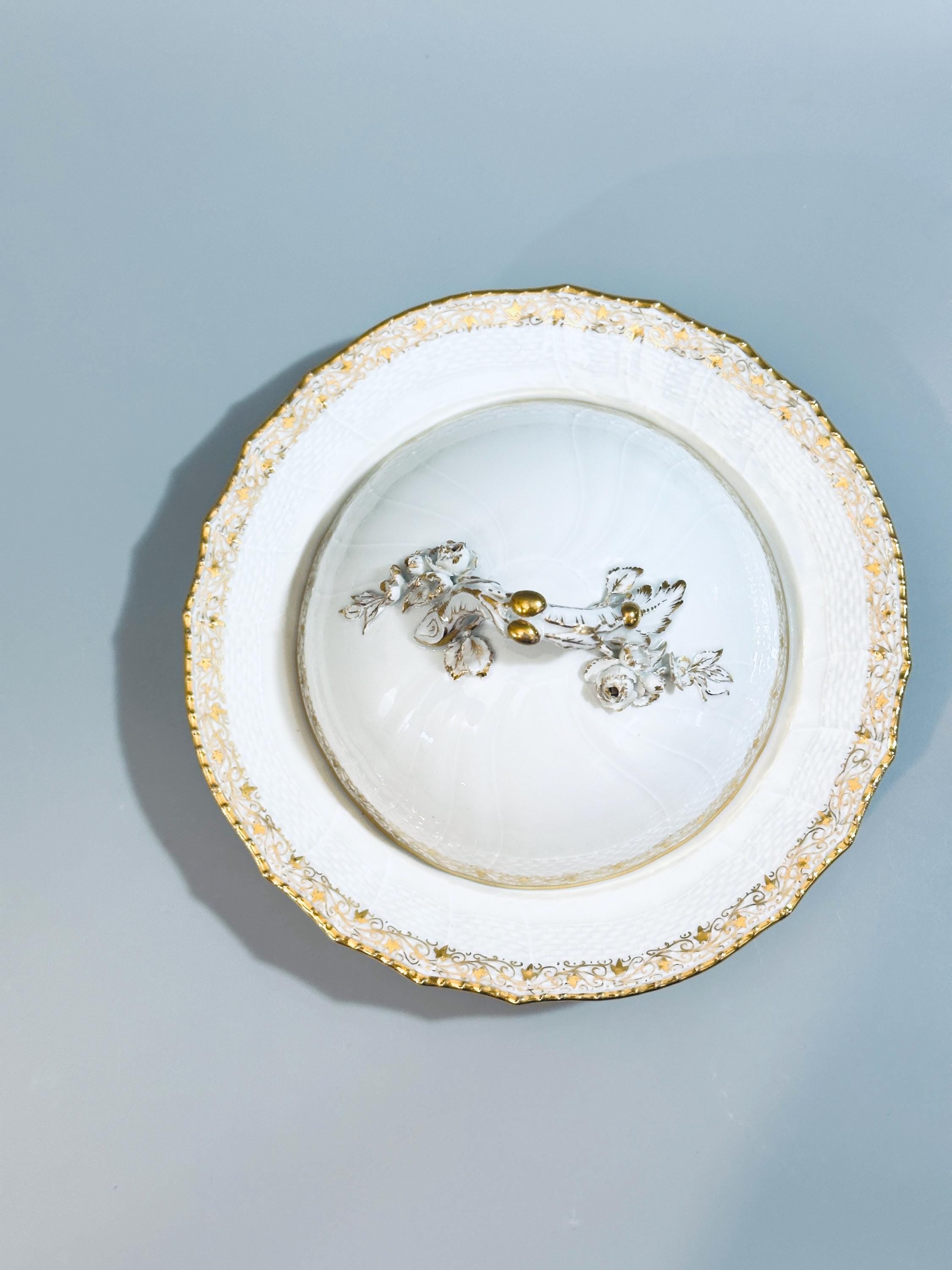 Late 1800s KPM Covered Butter Dish