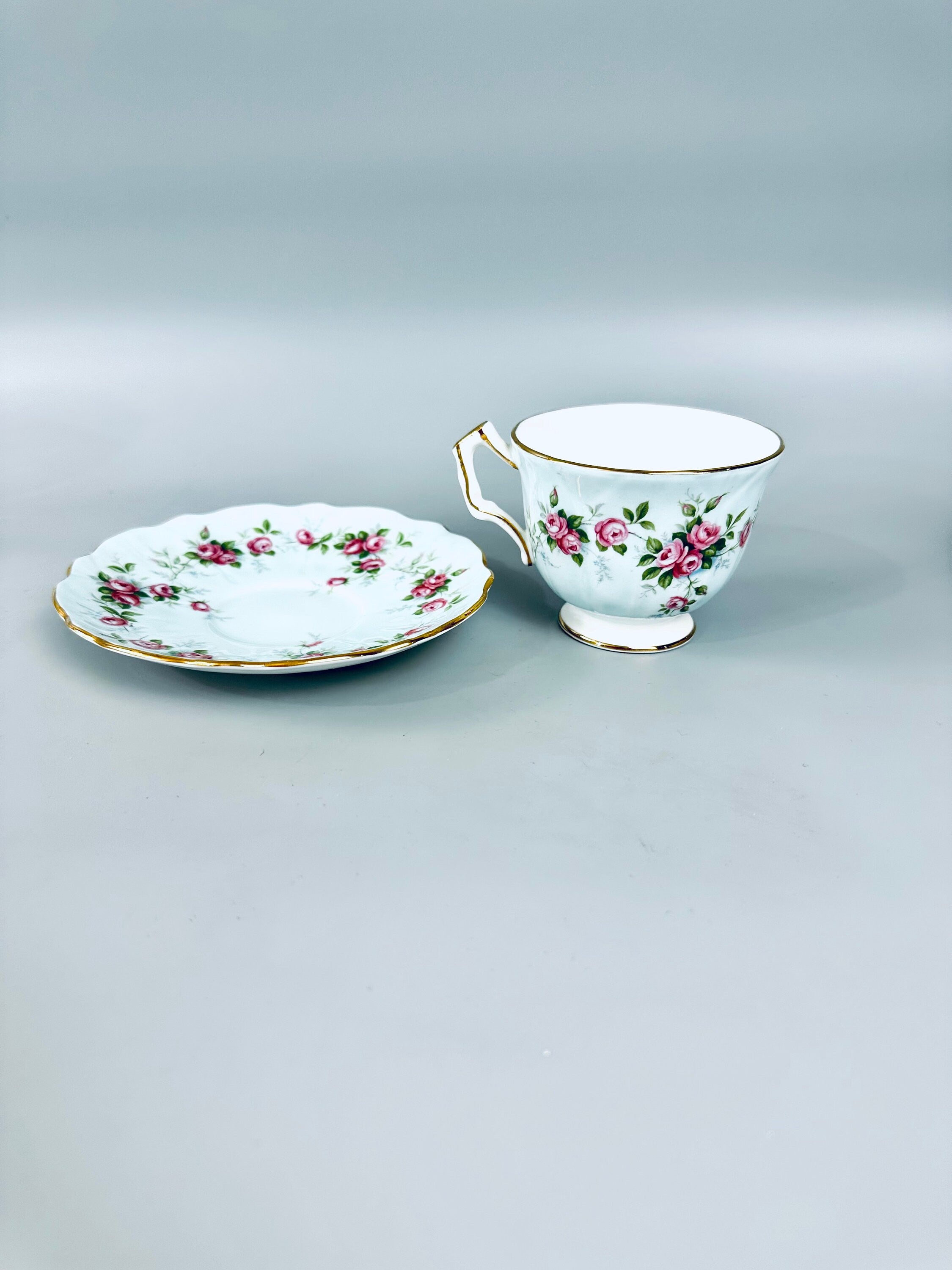 Aynsley Roses on Blue English Teacup