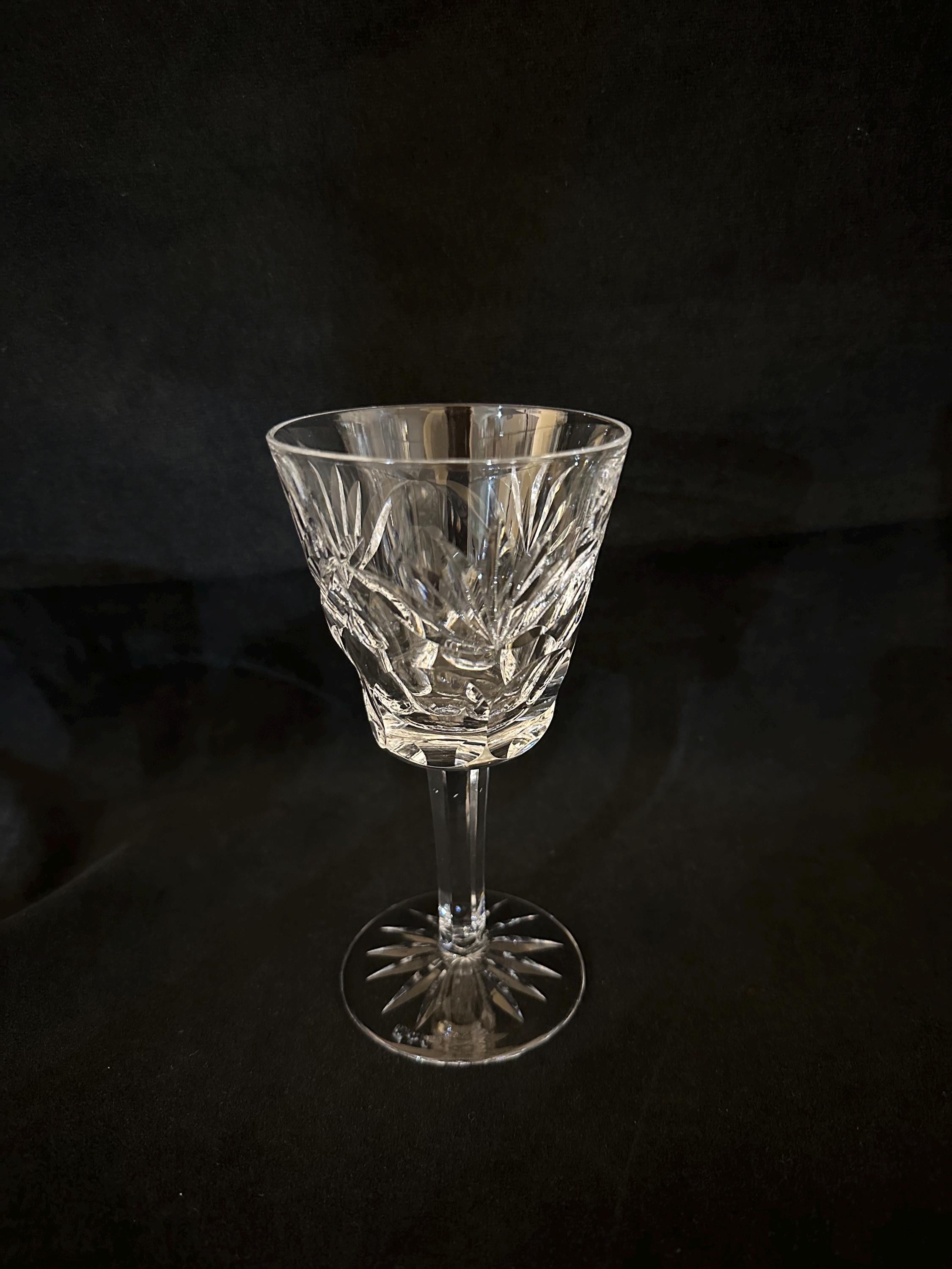 5 Waterford Crystal Glenmore White Wine Glasses