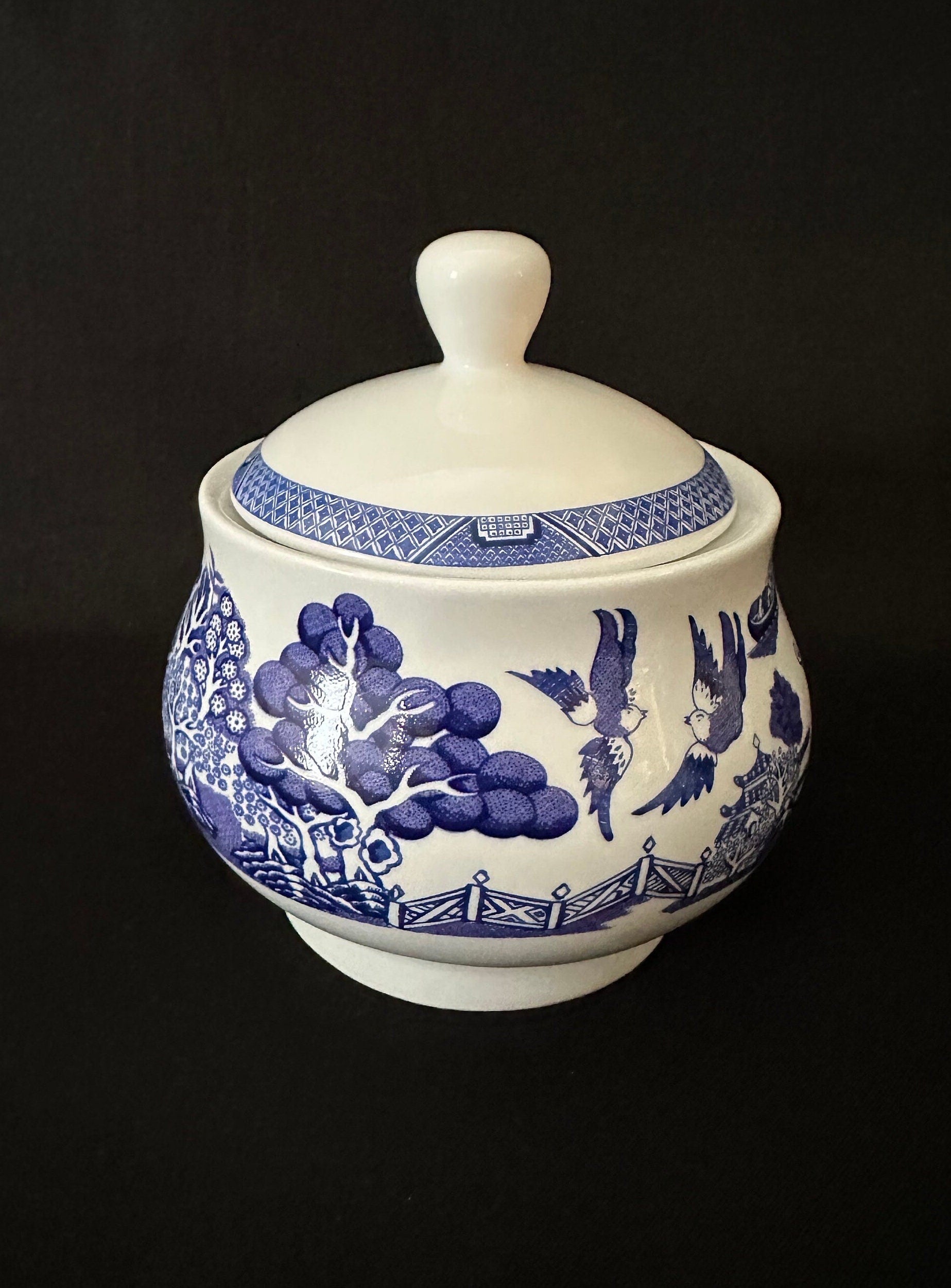 Cuthbertson Blue Willow Creamer & Sugar