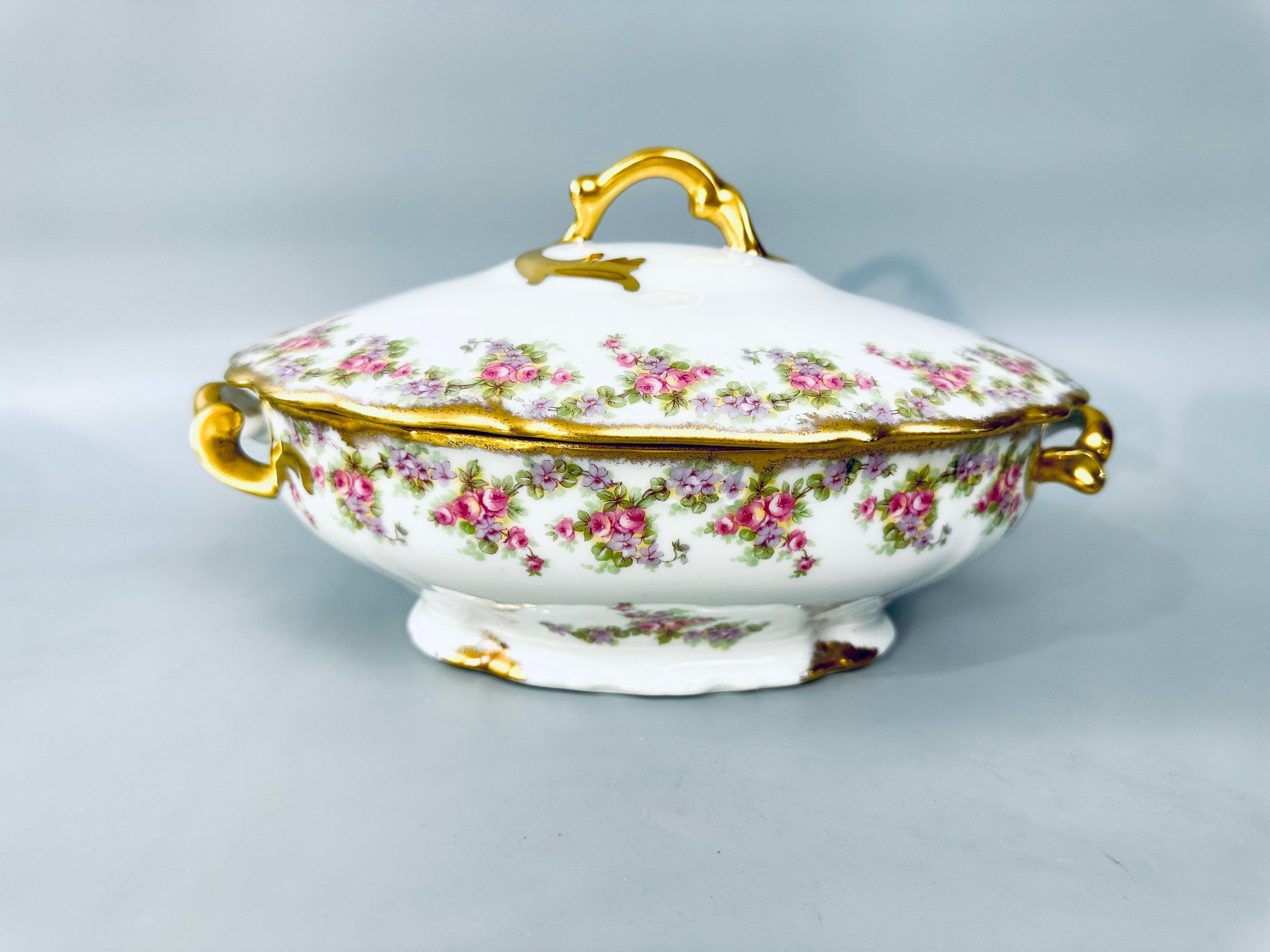 Elite Limoges Bridal Wreath Covered Bowl by Bawo and Dotter