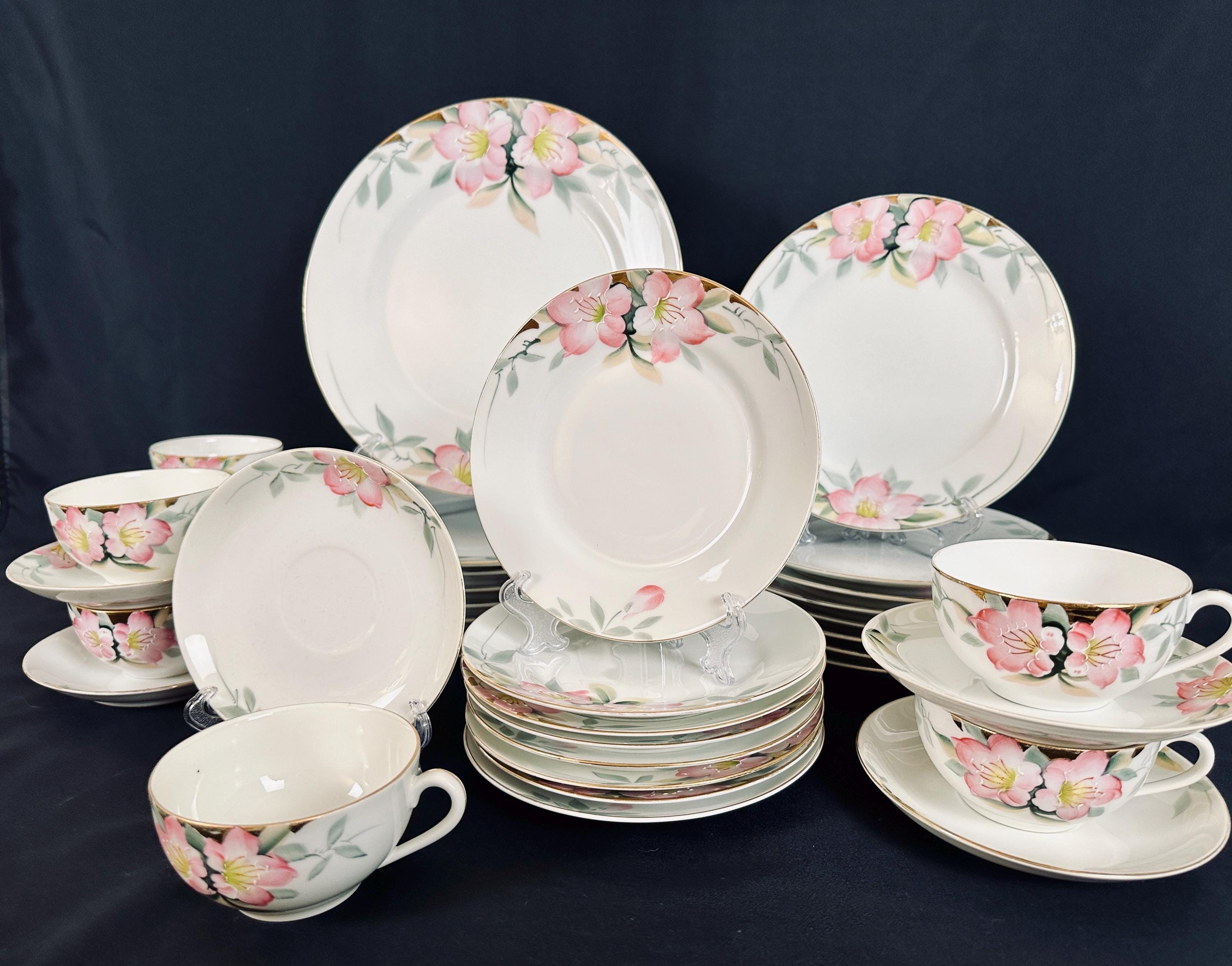 Noritake Azalea Antique Service for 8 Hand Painted Dinnerware Set