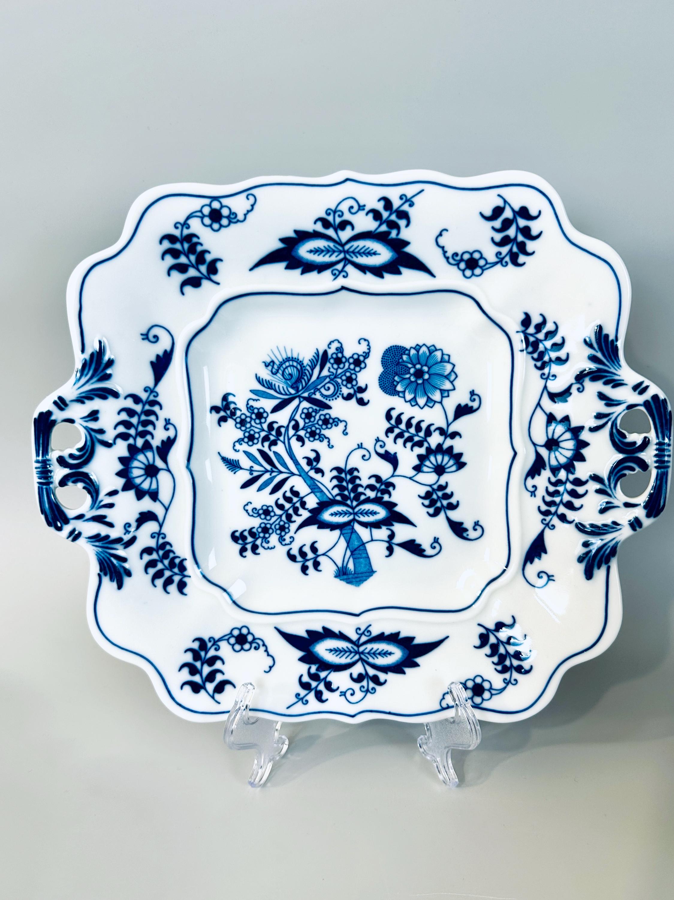Blue Danube Square Serving Plate Cake Plate