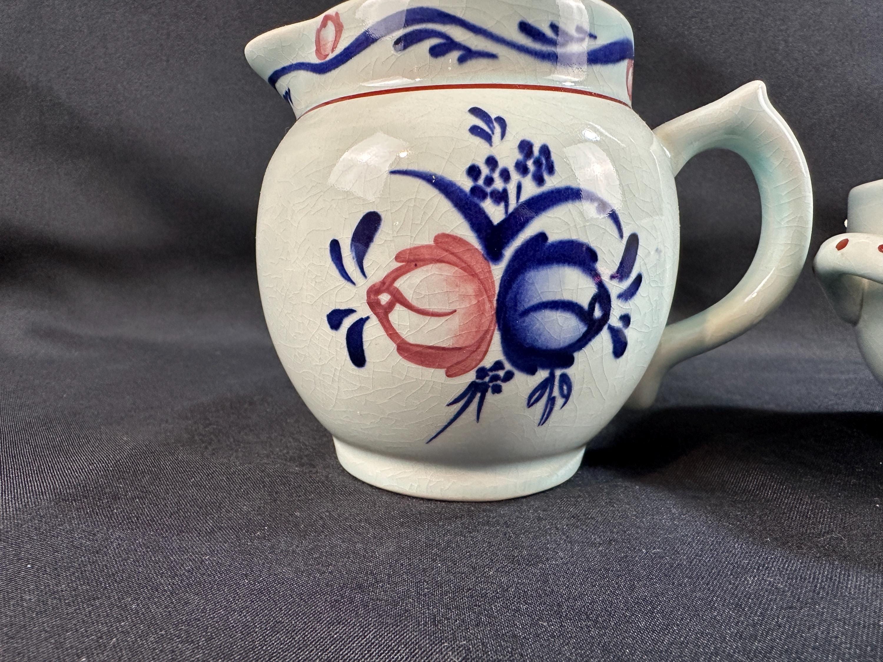Antique Cream and Sugar Bowl by S. Fielding Pottery