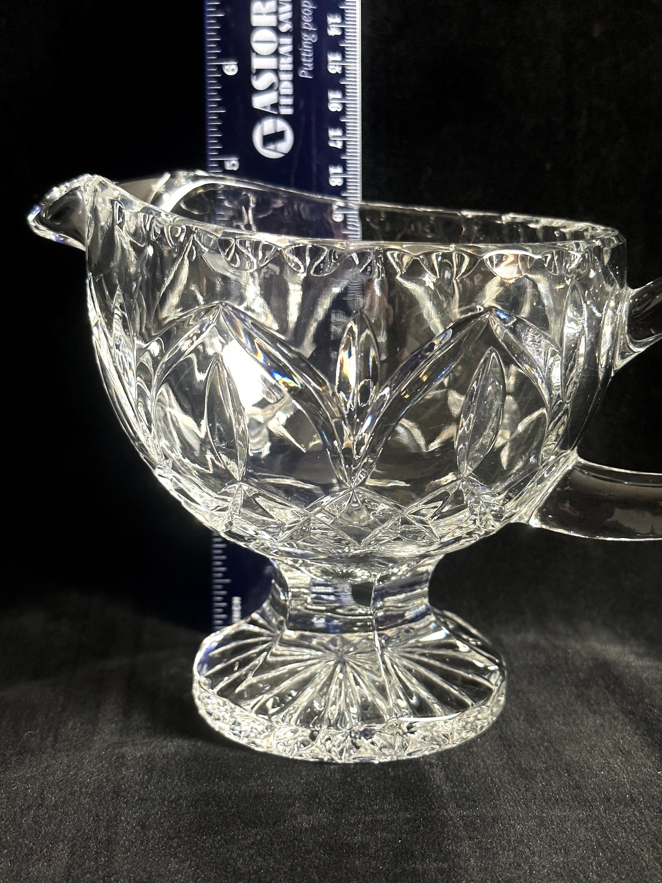 Crystal Gravy Boat Astor Pattern by Crystal Clear