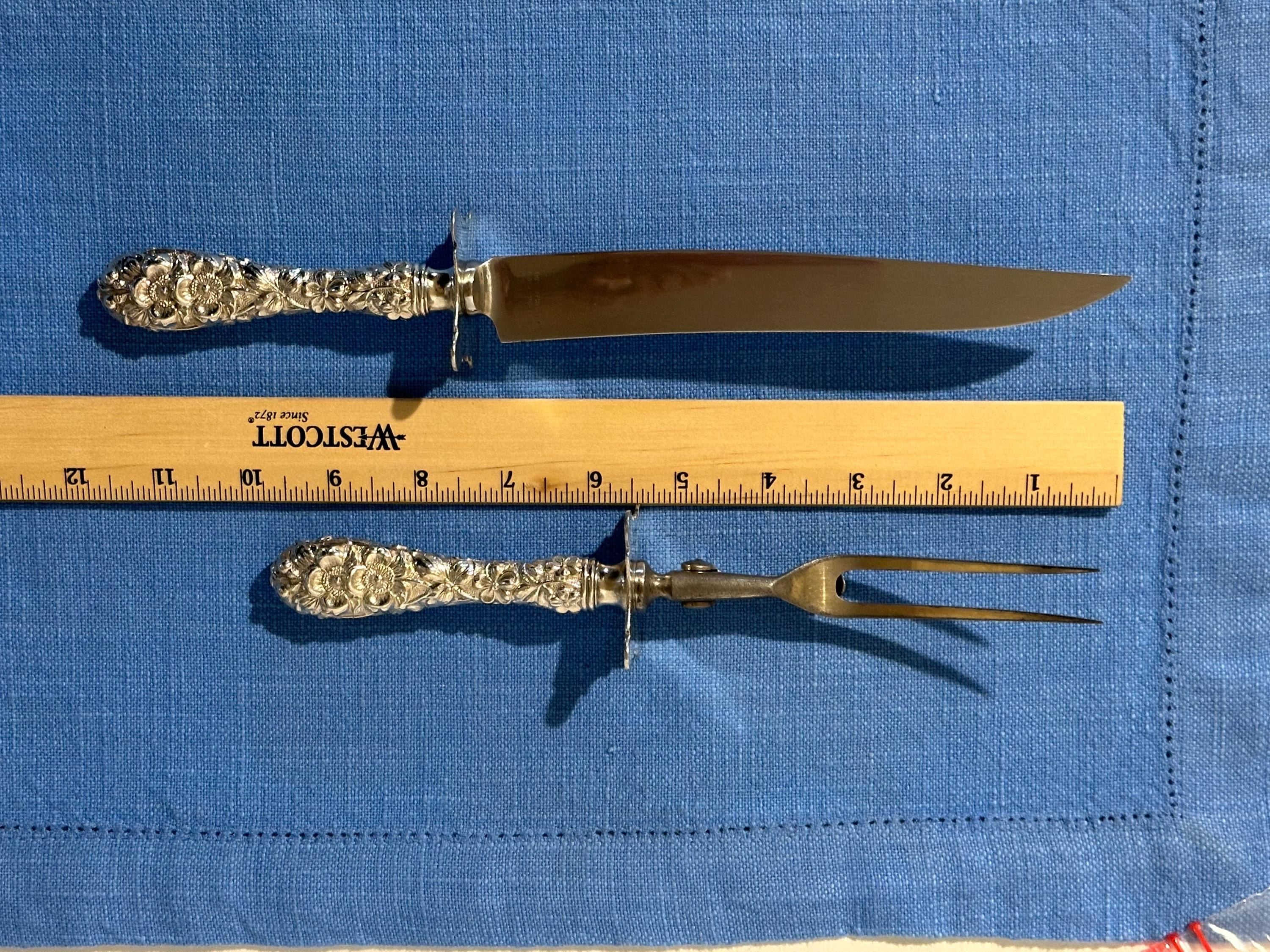 Antique Stieff Sterling Forget Me Not carving set