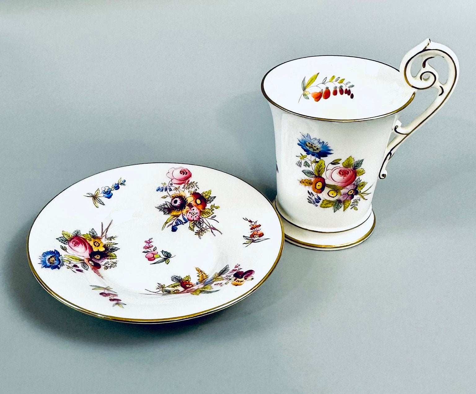 Antique Coalport Demitasse Cup and Saucer