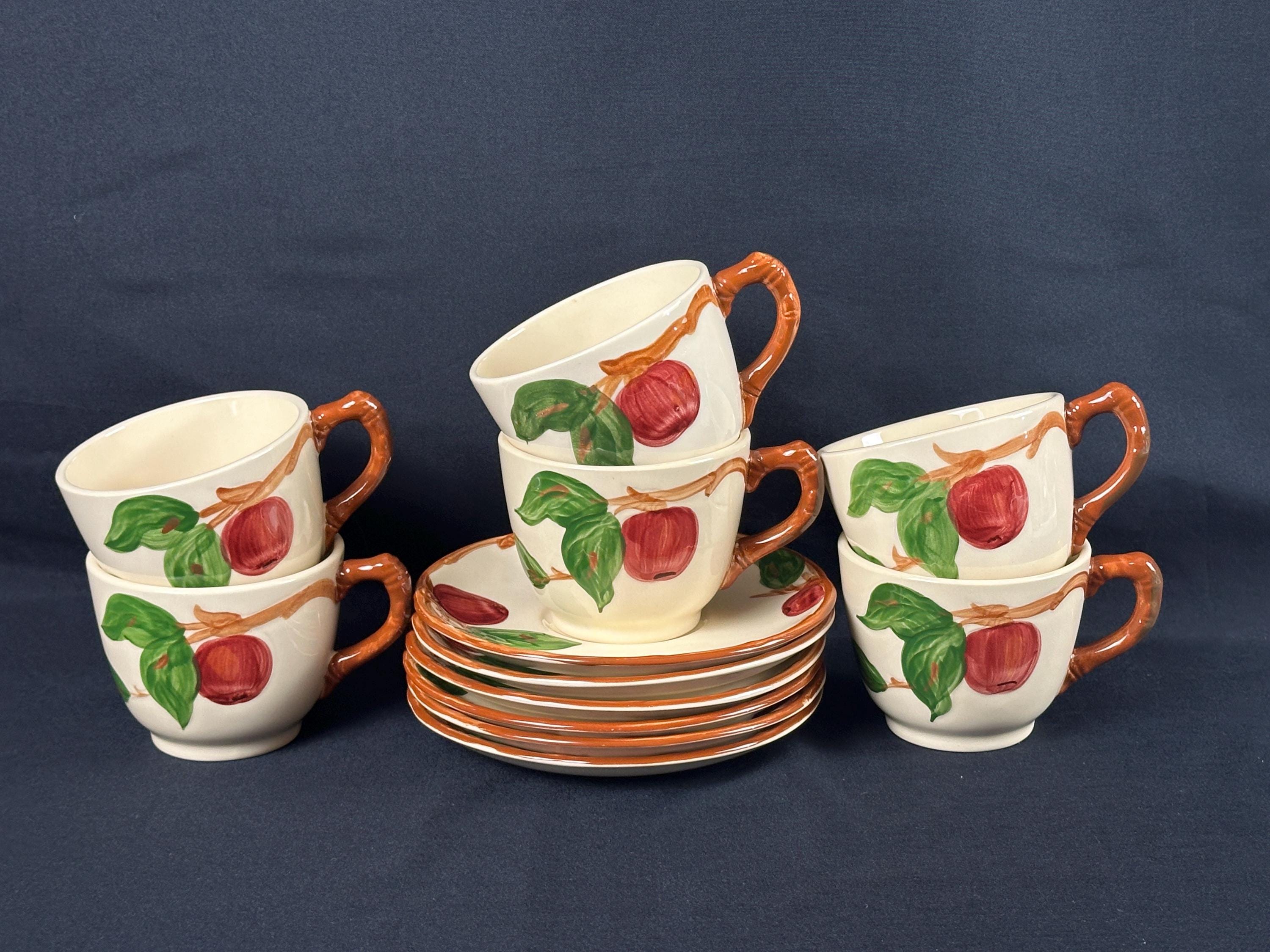 6 Franciscan Apple Cups and Saucers