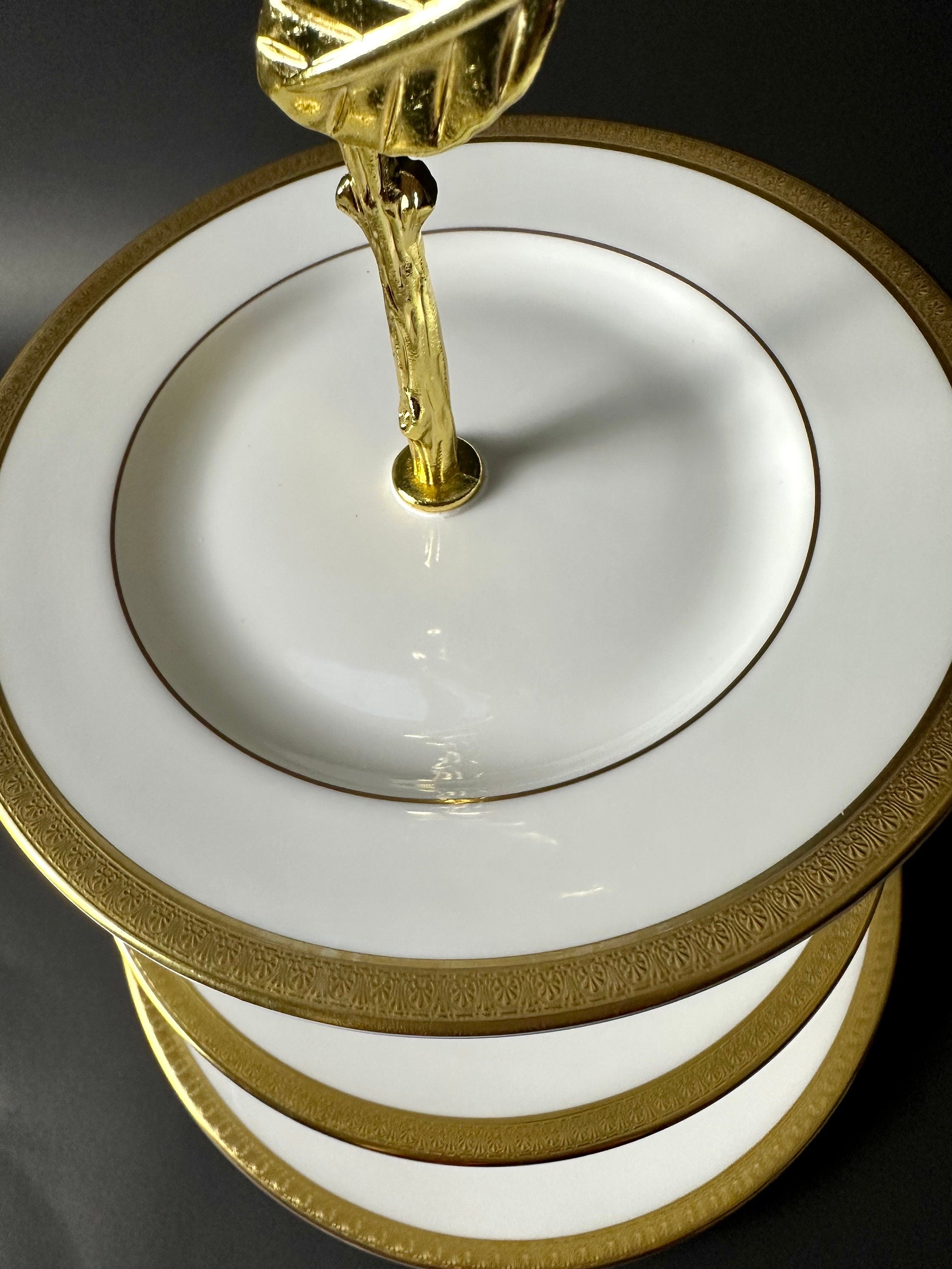 Royal Doulton Royal Gold 3 Tiered Server/Tidbit Tray