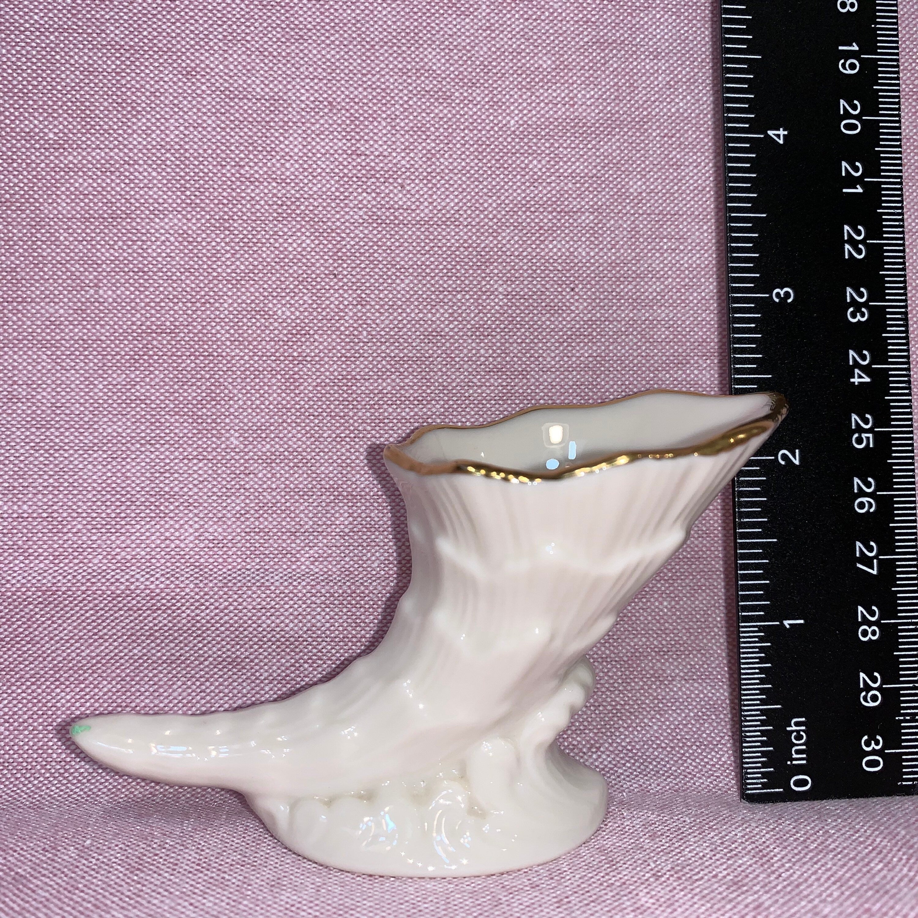 Cornecopia Shaped Shell on Waves Vase