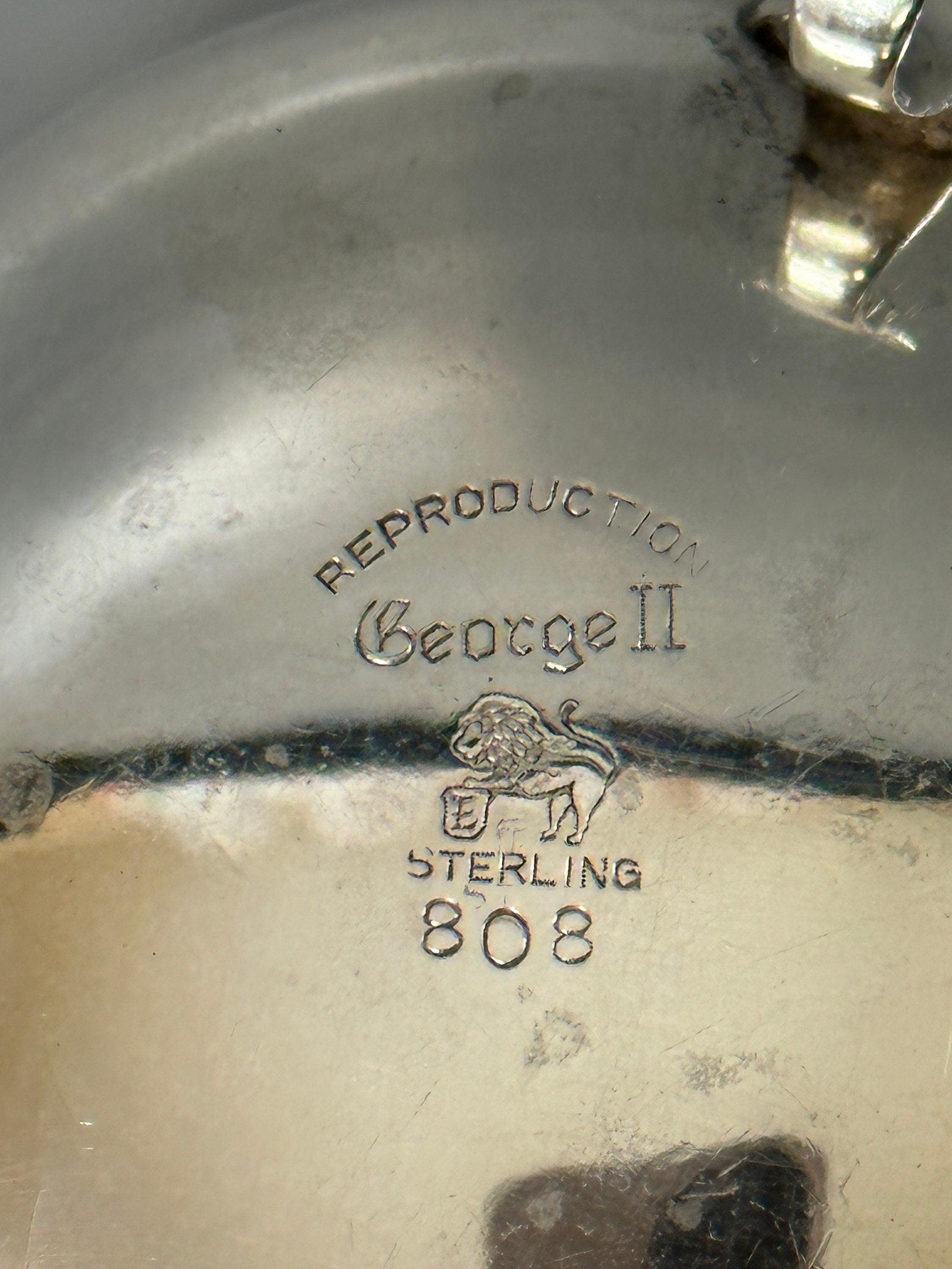 A Pair of George II Reproduction Salt Cellars by Ellmore Silver circa 1935