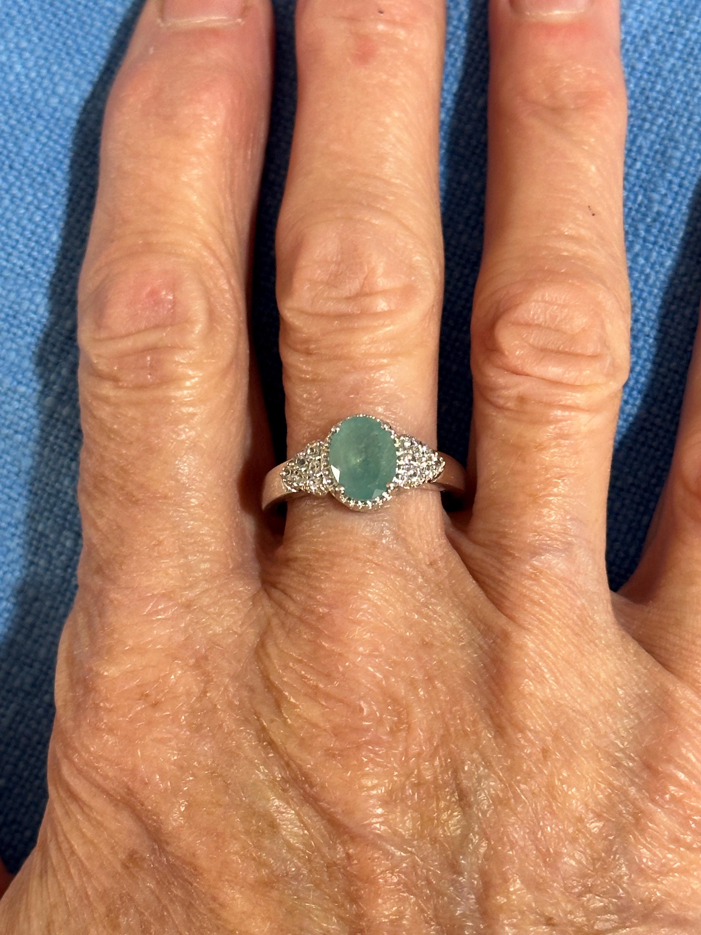 Sterling Silver Amazonite Ring size 9
