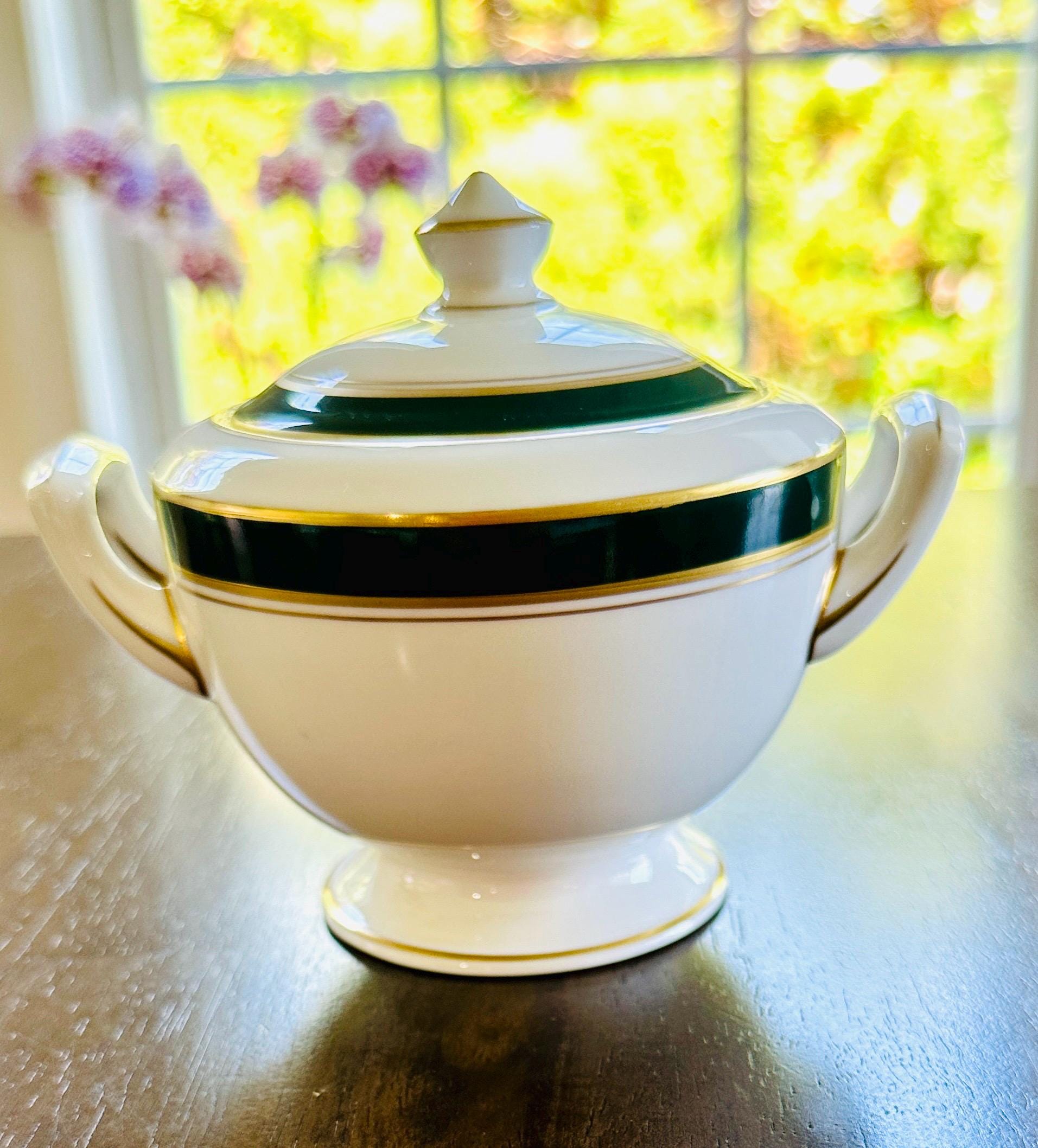 Royal Worcester Howard Leather Green Sugar Bowl
