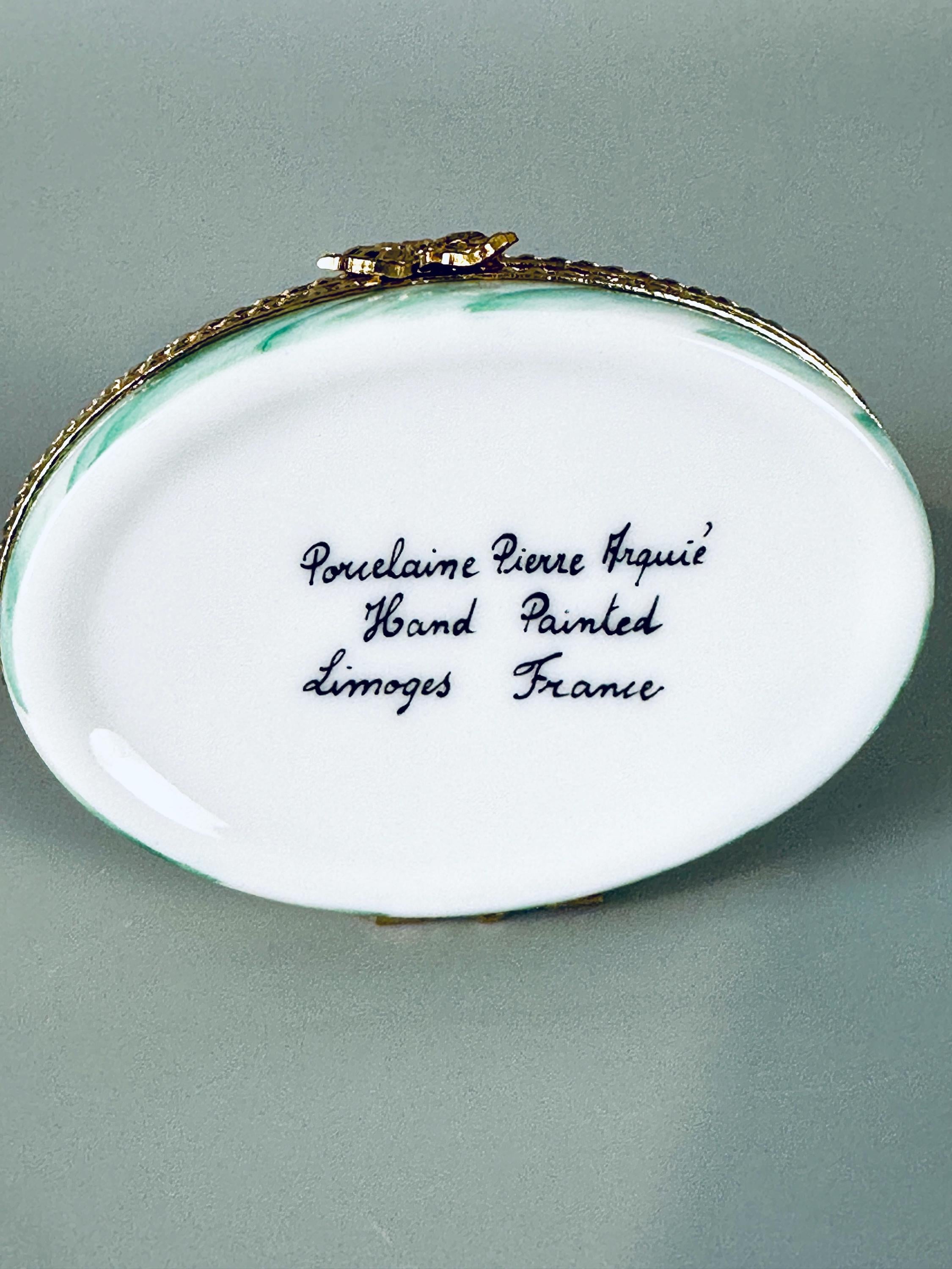 Limoges Trinket Box with Persian Cat