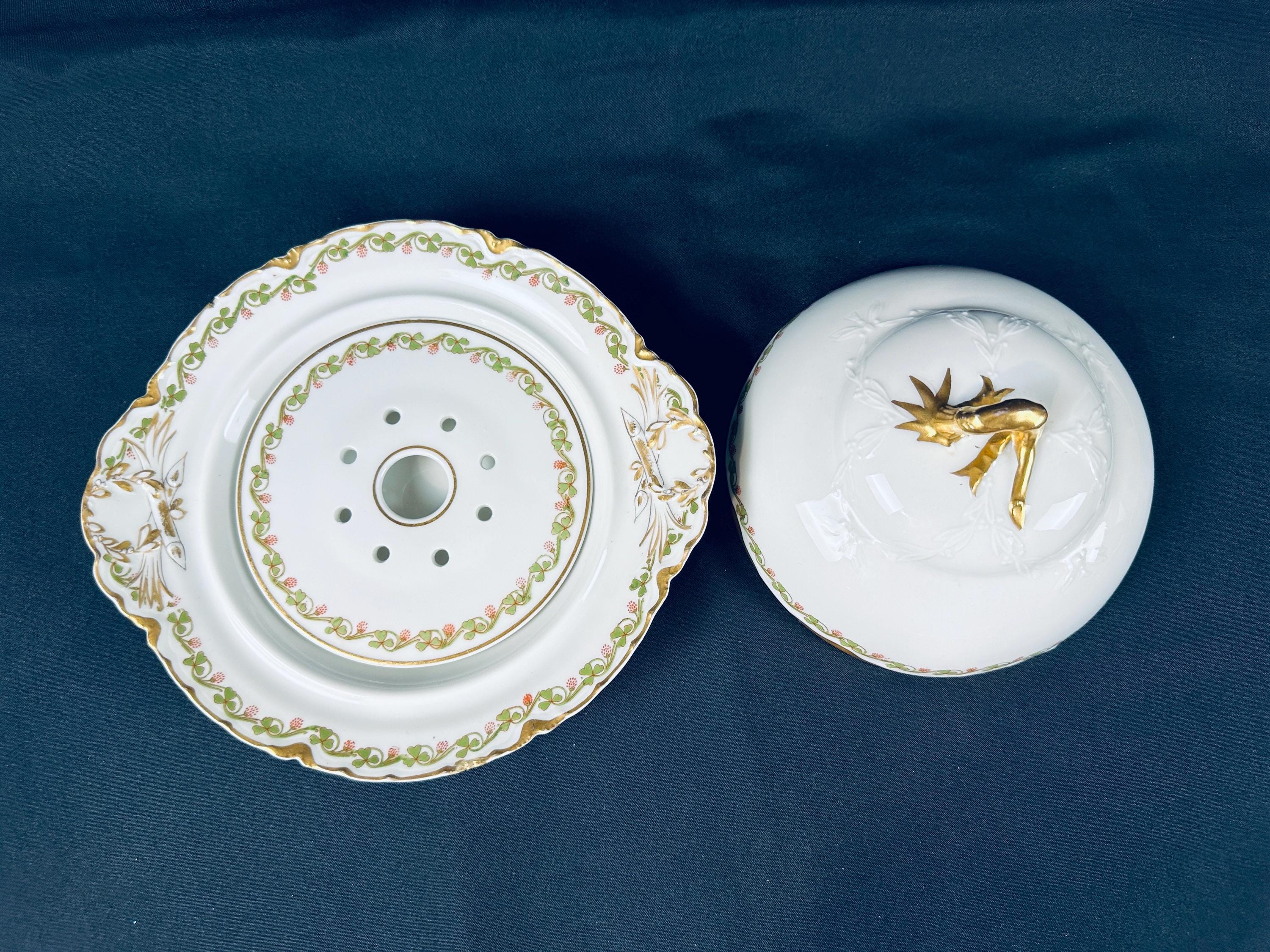 Haviland Clover Leaf Covered Butter Dish
