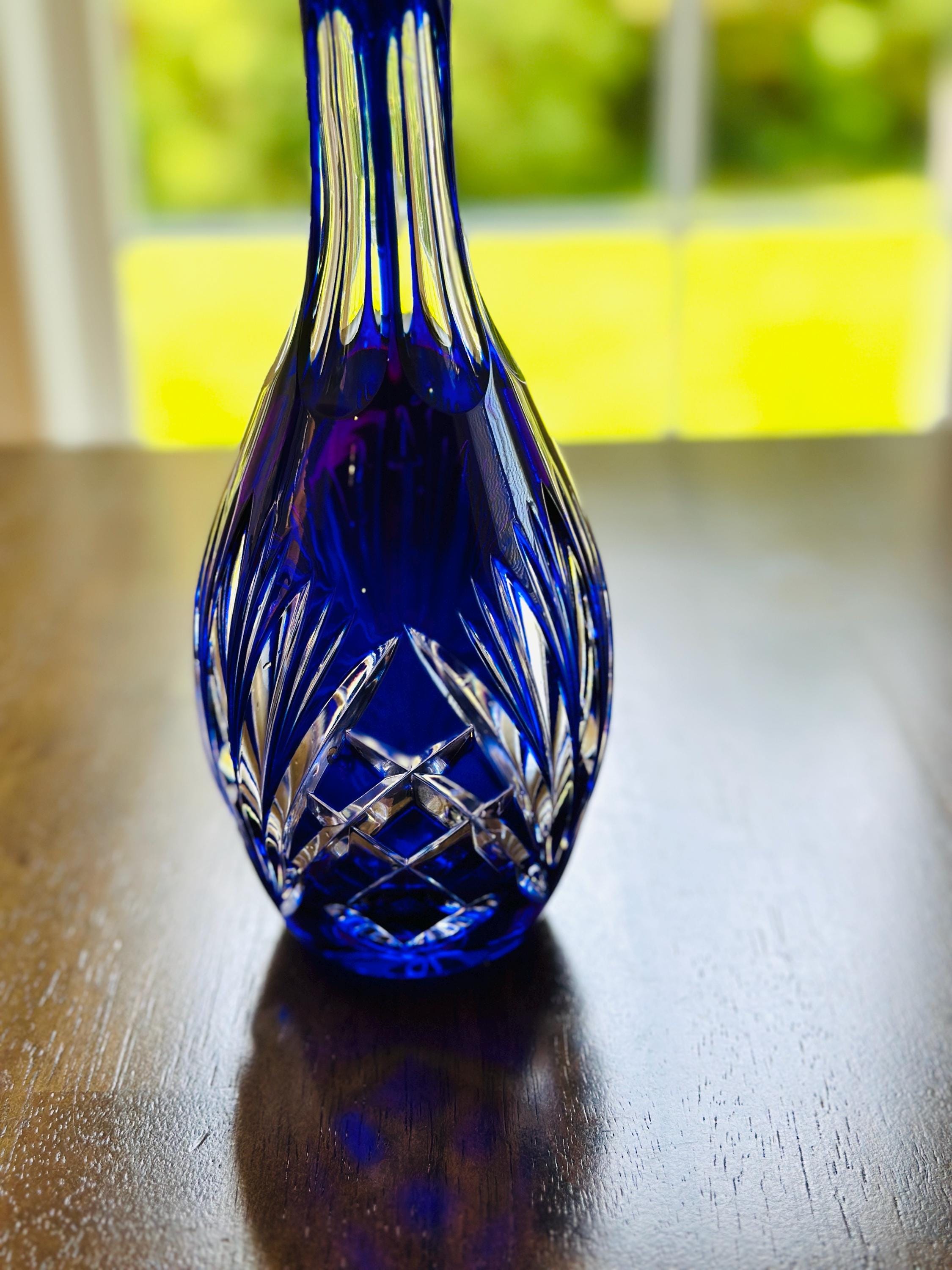 Gorham Cherrywood Cobalt Crystal Decanter