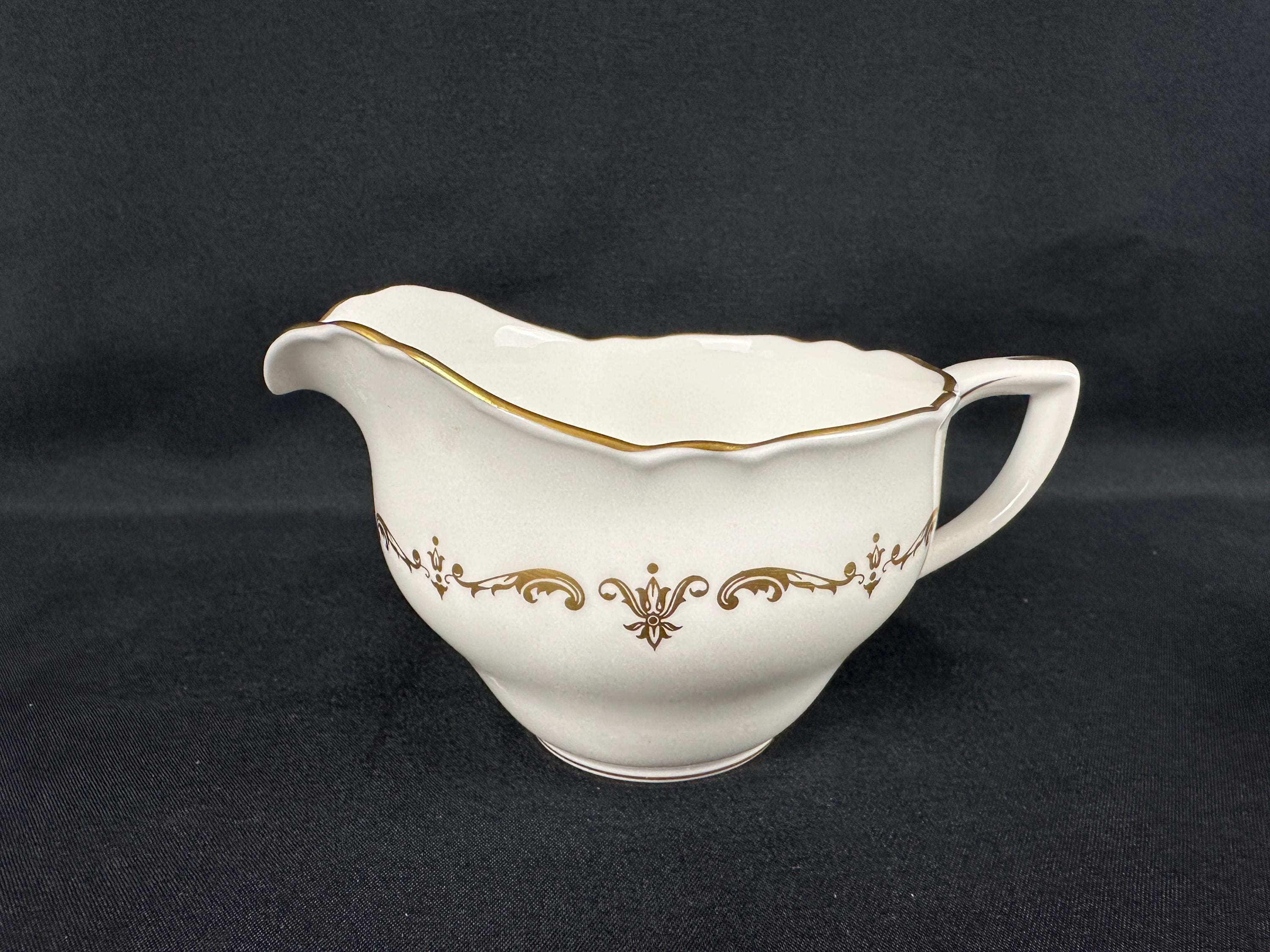 Royal Worcester Gold Chantilly Creamer and  Sugar Bowl