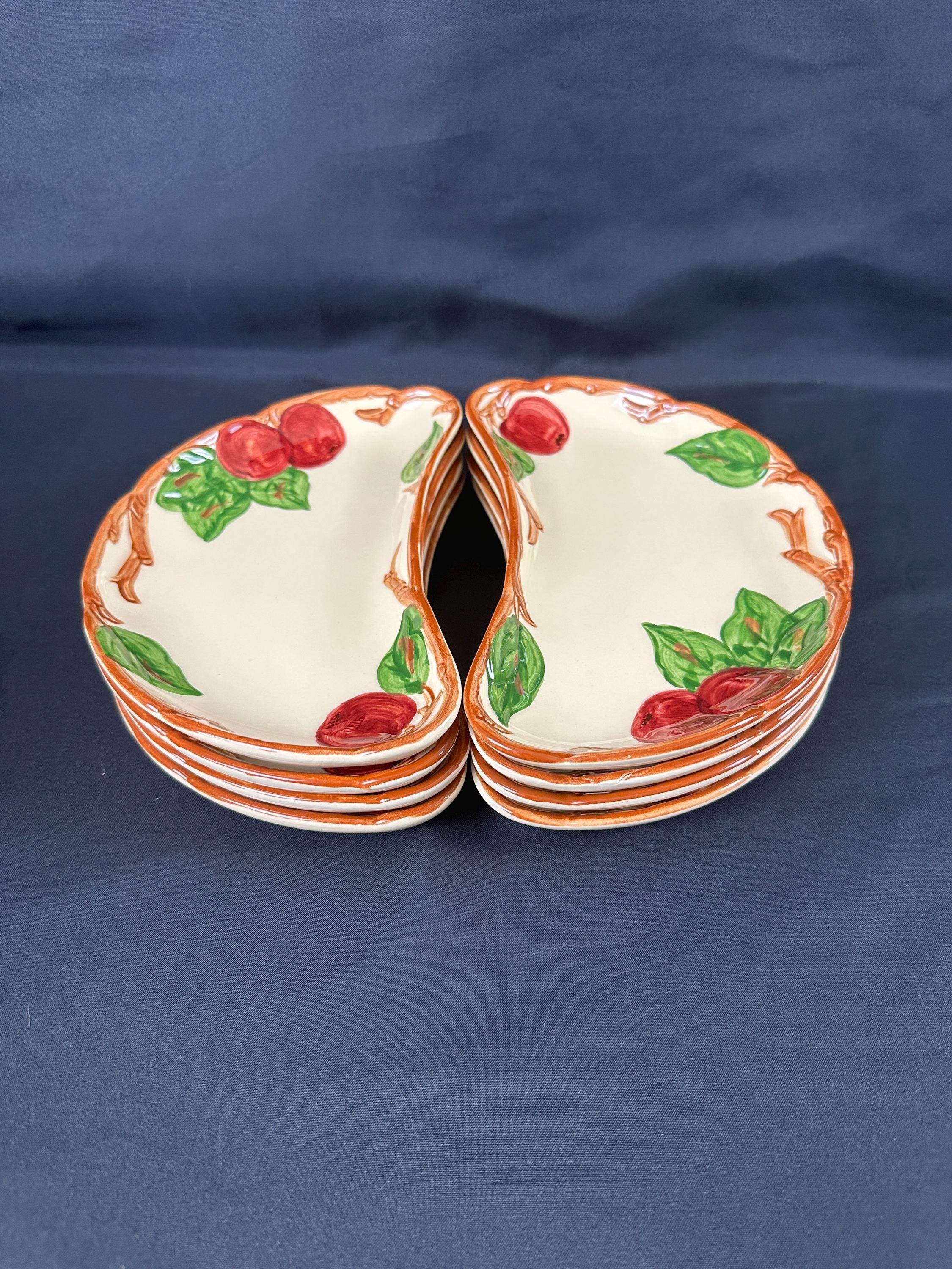 8 Franciscan Apple Crescent Plates USA