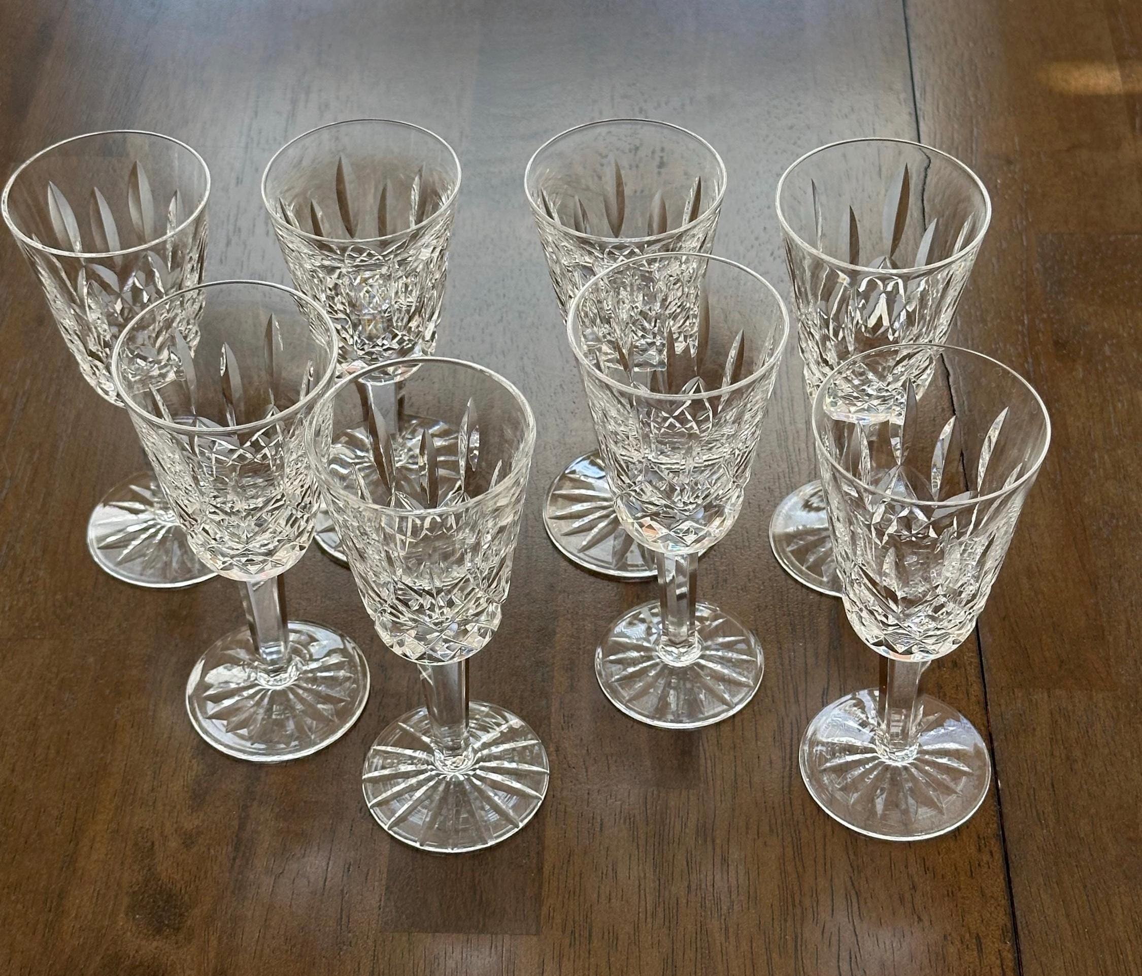 8 Waterford Lismore Crystal Sherry Glasses