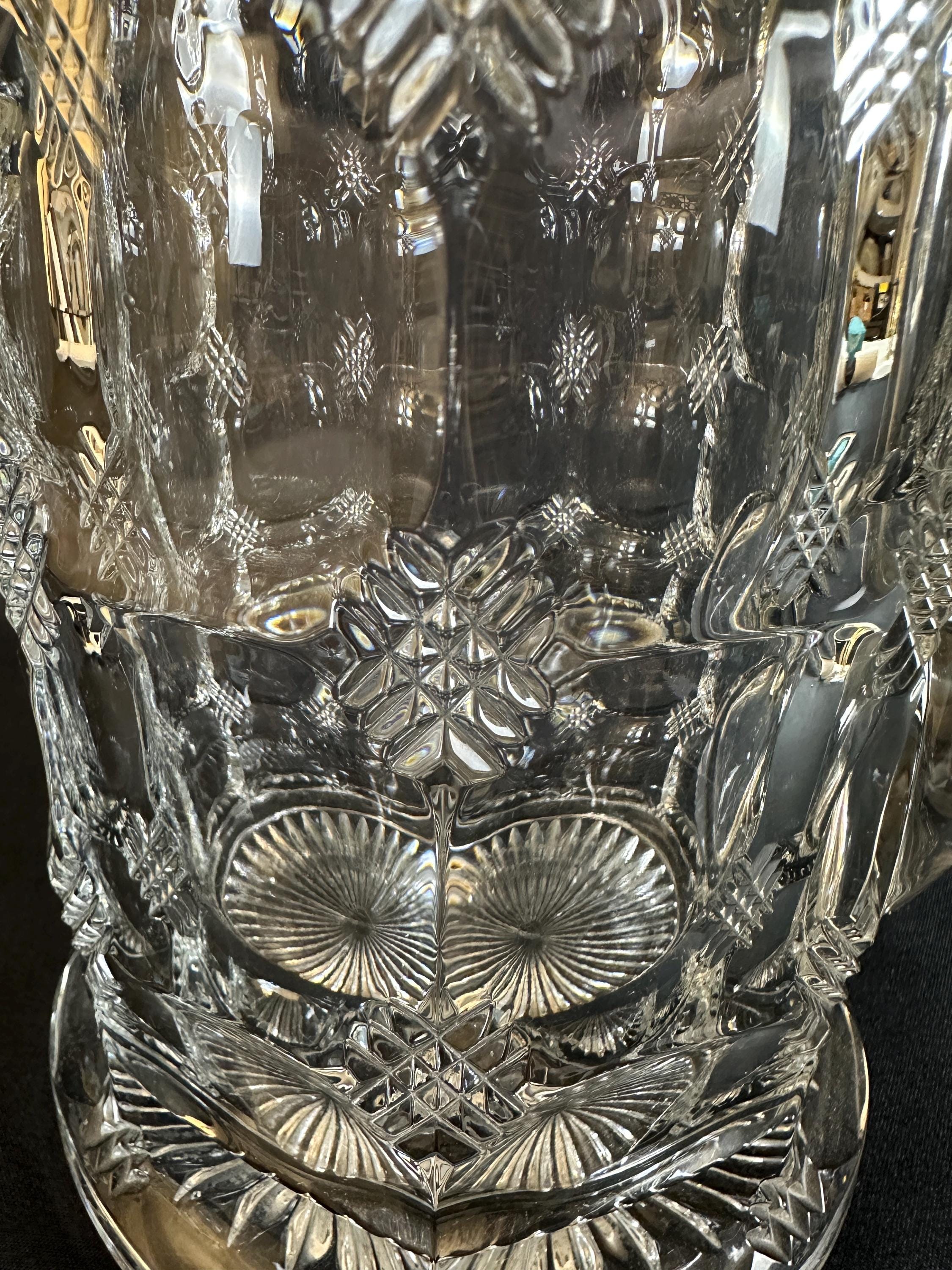 Antique Heisey Pitcher with Sterling Overlay circa 1910