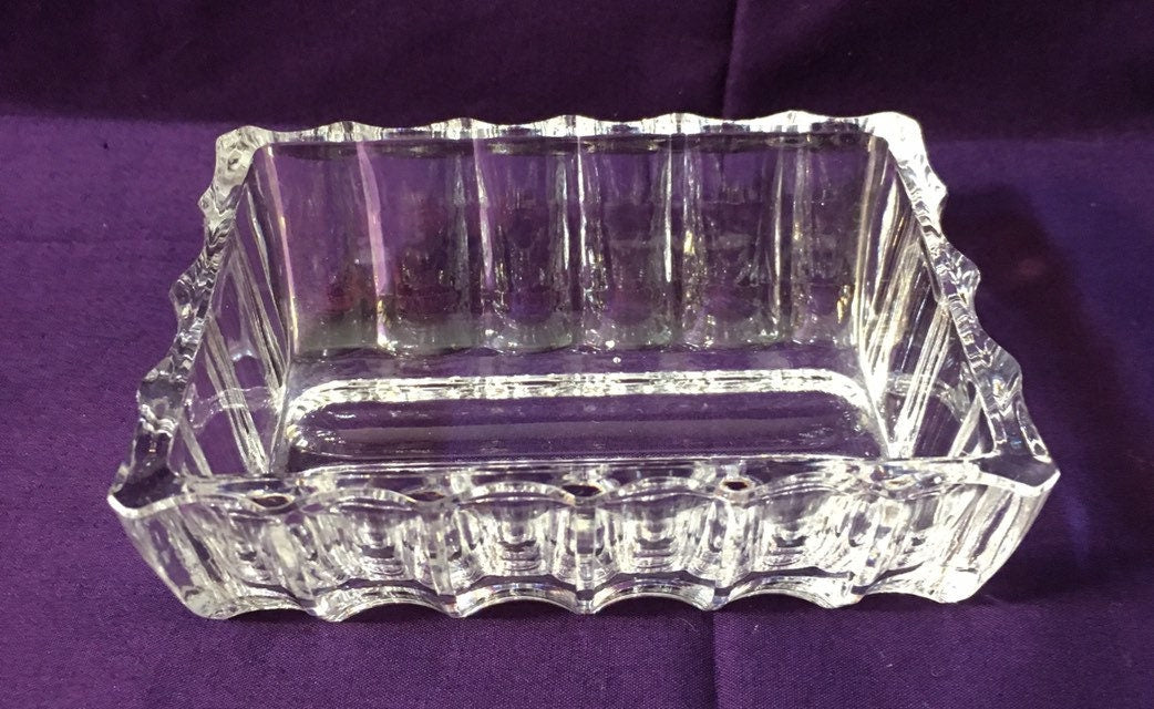 Antique Crystal Master Salt Cellar and Silver Spoon