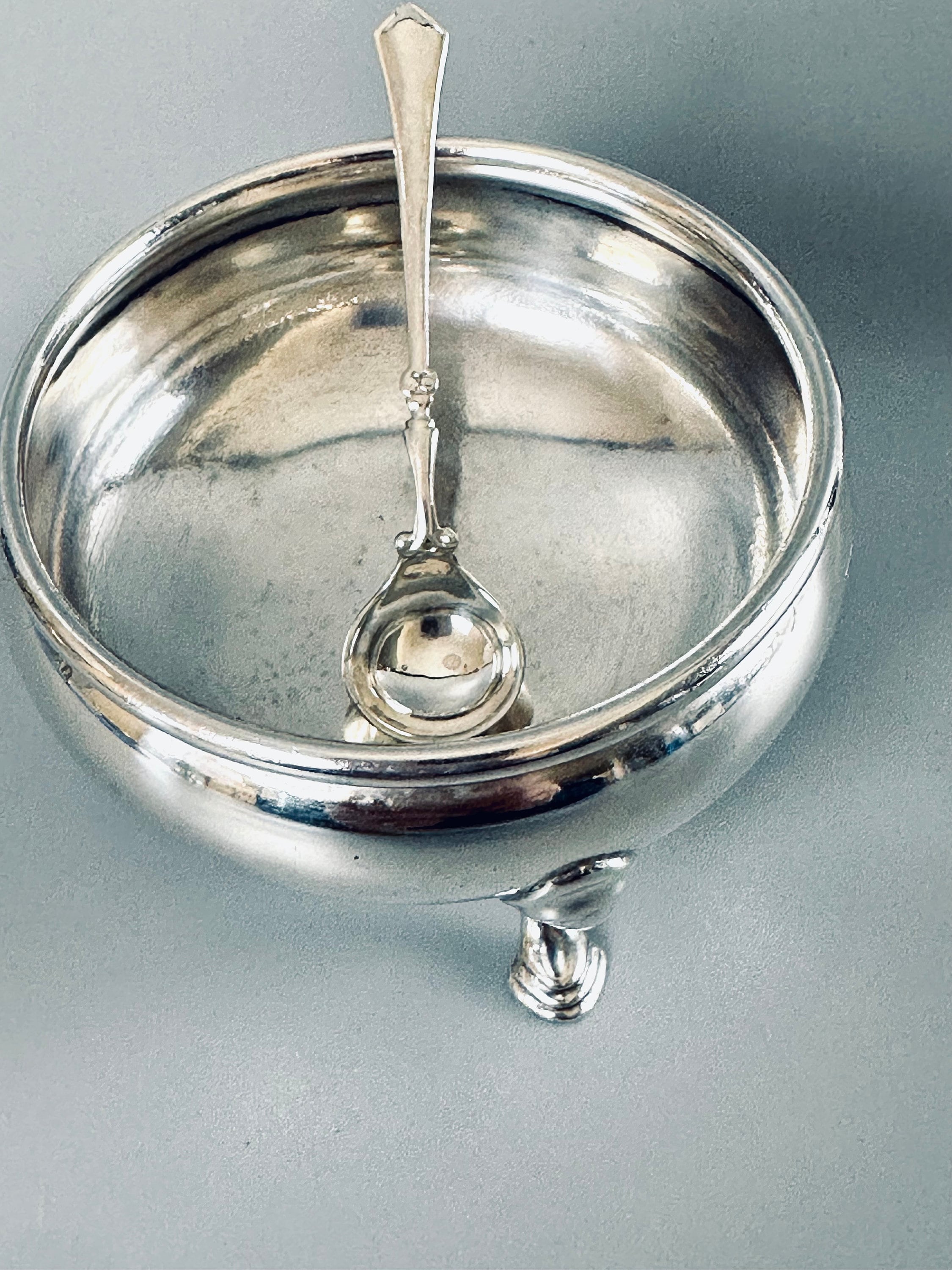 A Pair of George II Reproduction Salt Cellars by Ellmore Silver circa 1935