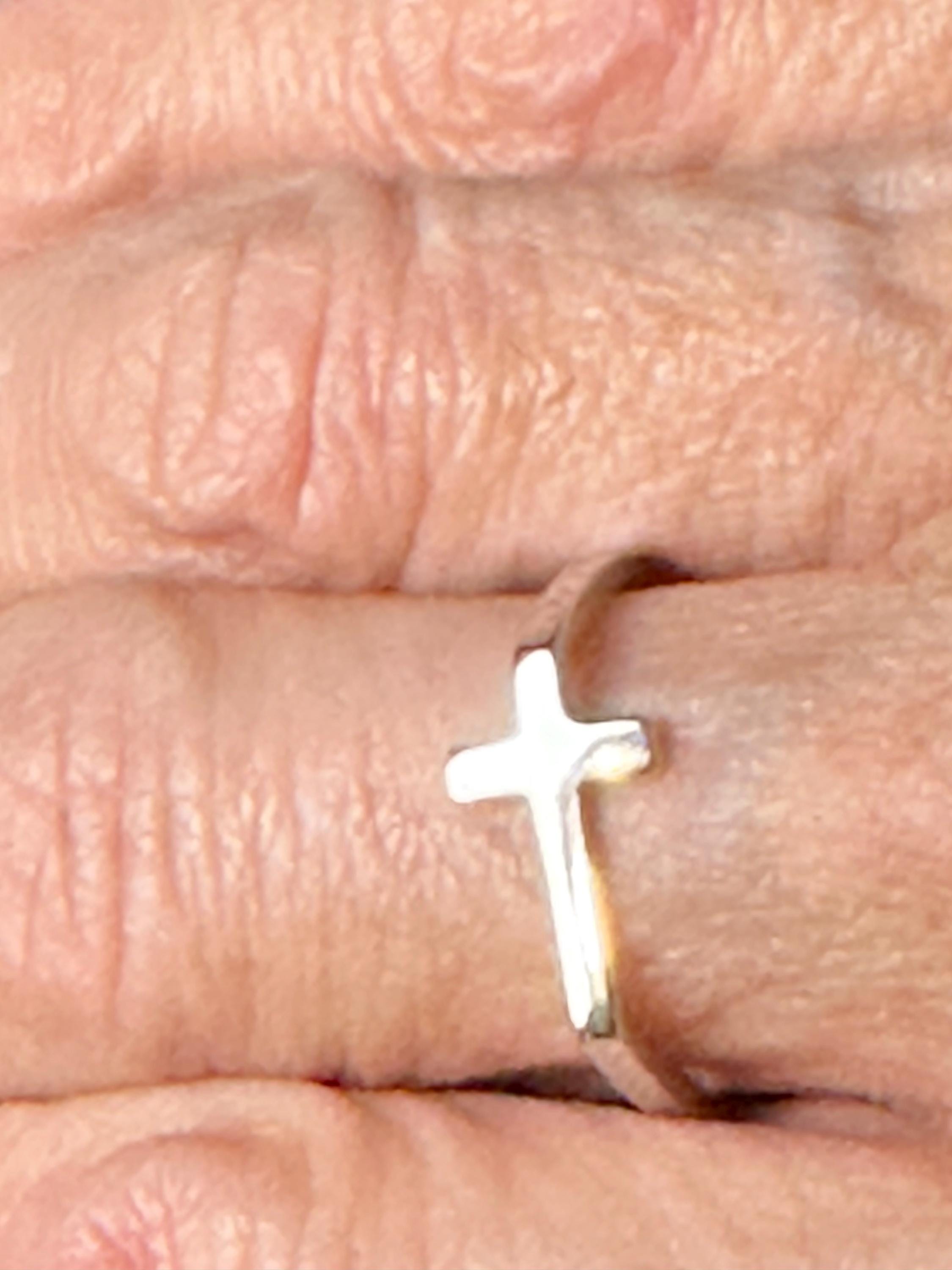 Delicate Crucifix Sterling Silver Ring