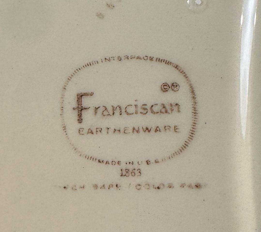 8 Franciscan Apple Crescent Plates USA