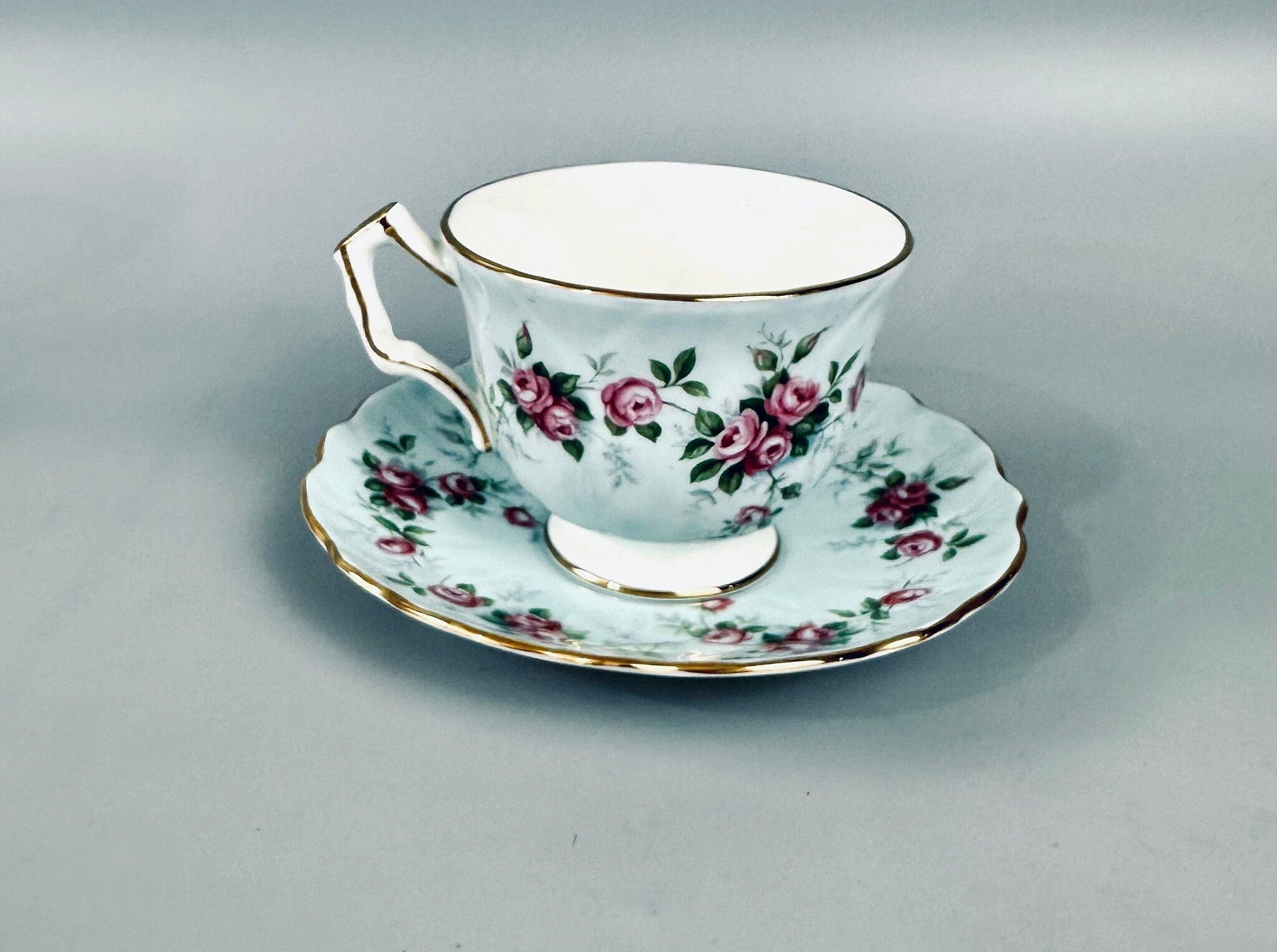 Aynsley Roses on Blue English Teacup