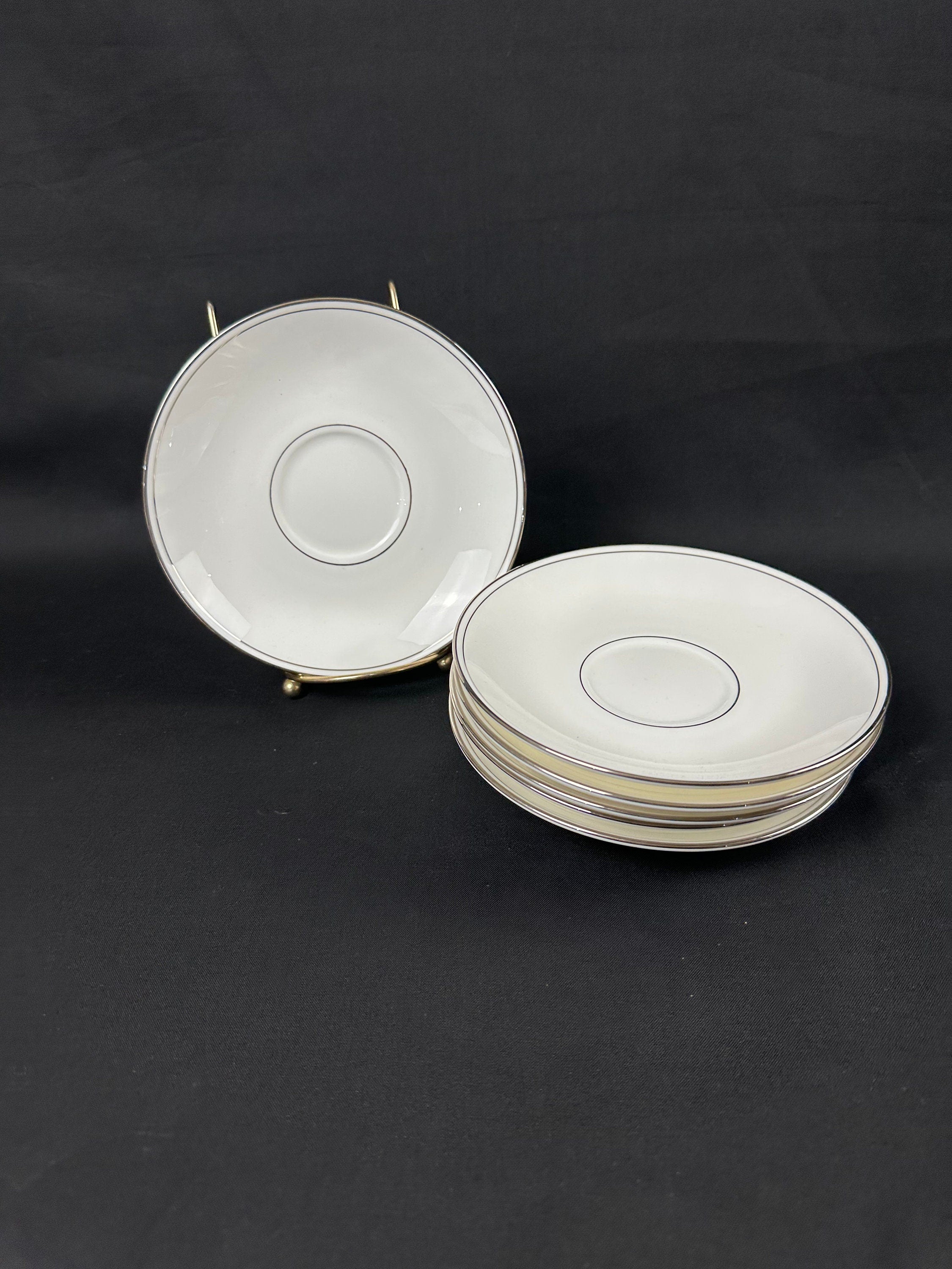 6 Lenox Federal Platinum Saucers
