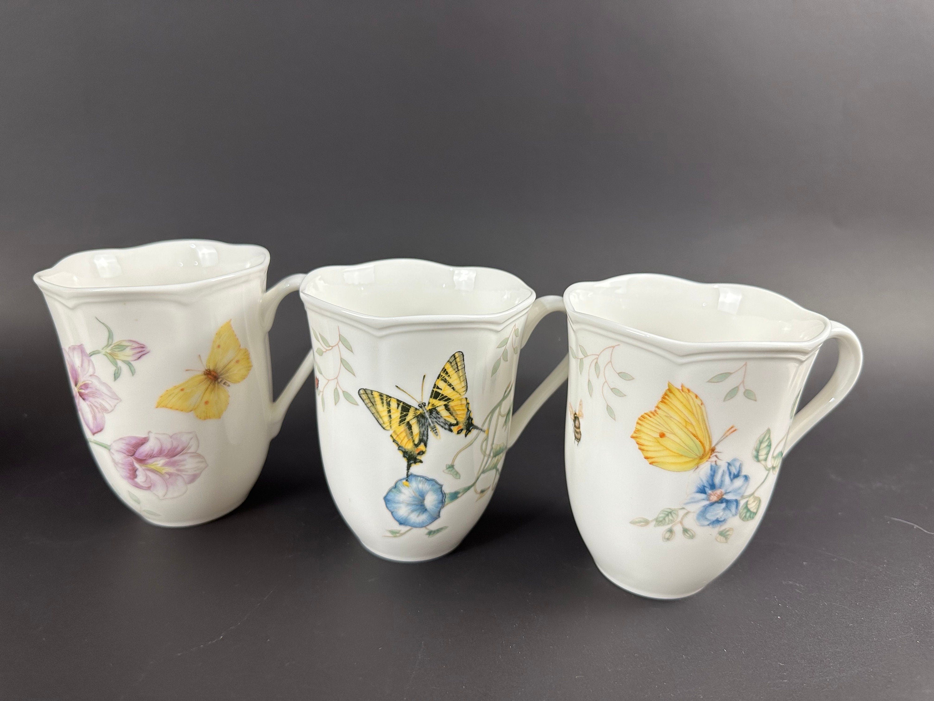 6 Lenox Butterfly Meadow Tall Mugs