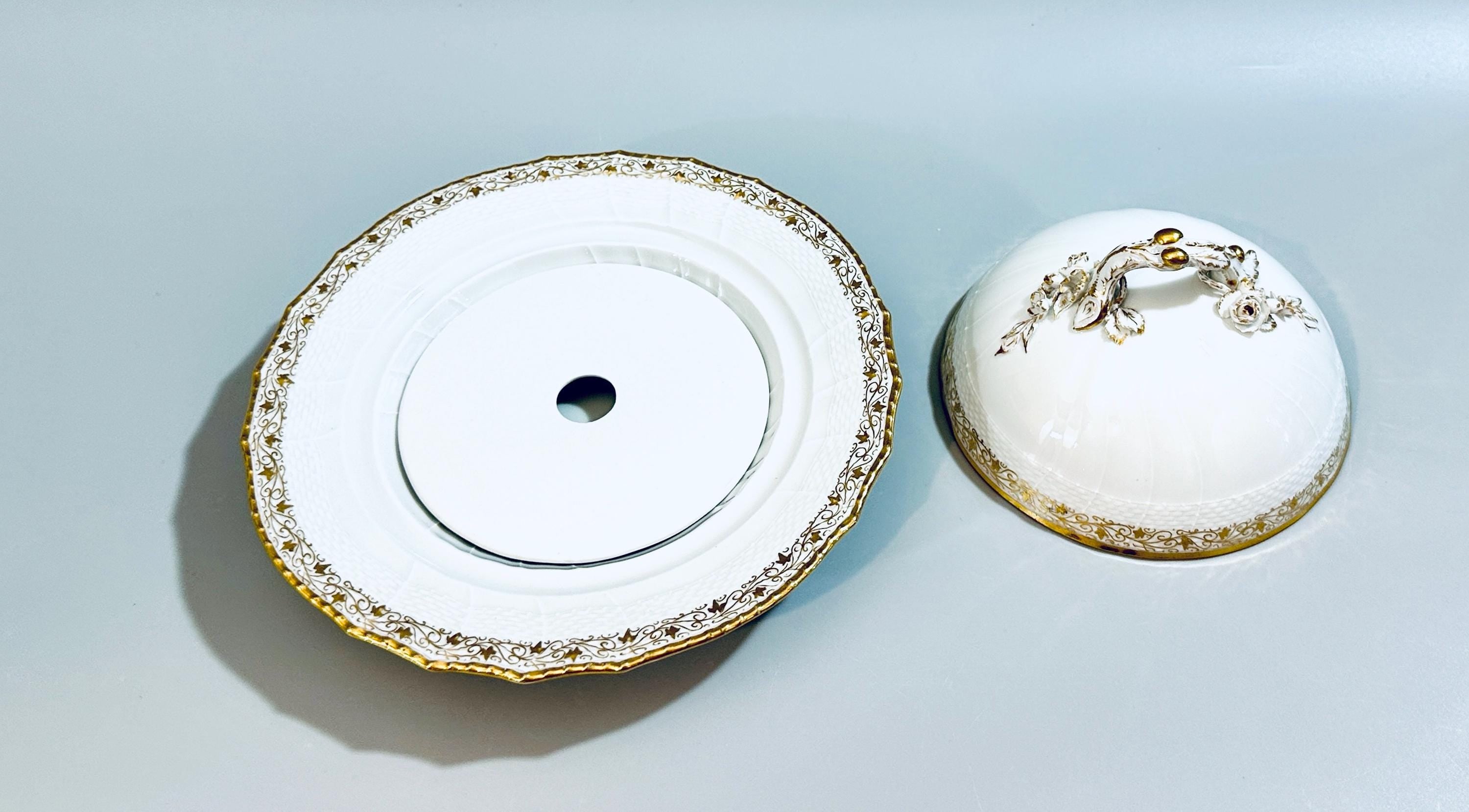 Late 1800s KPM Covered Butter Dish