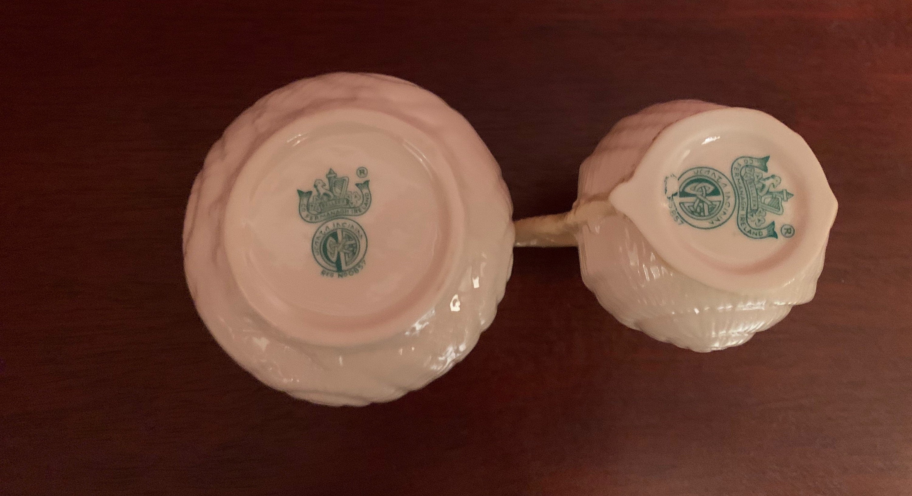 Beleek Irish Creamer and Sugar Bowl