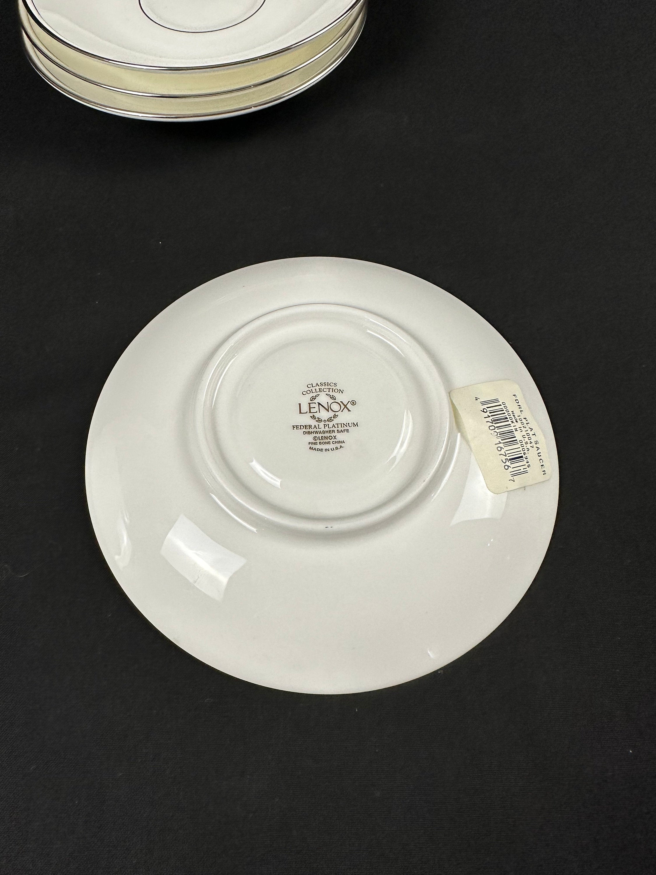 6 Lenox Federal Platinum Saucers