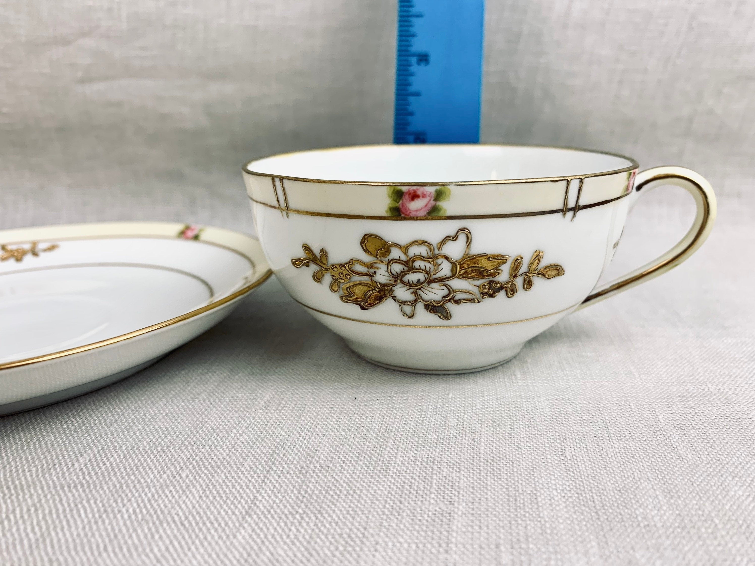 A Pair of Antique Noritake Teacups and Saucers