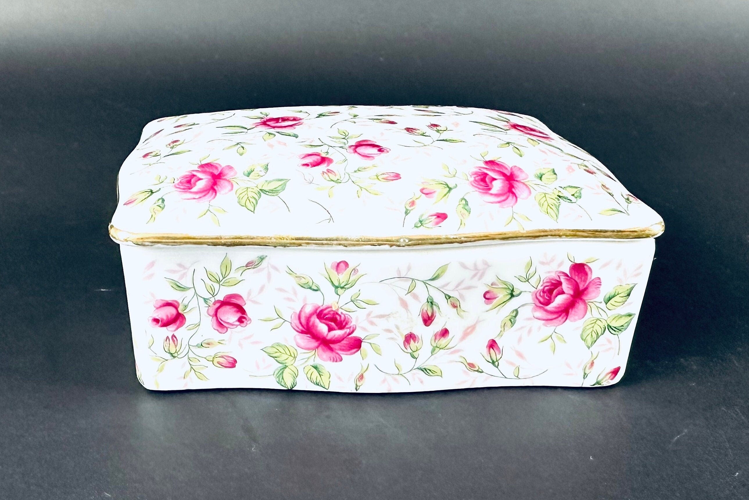 Lefton “Rose Chintz” Covered Box