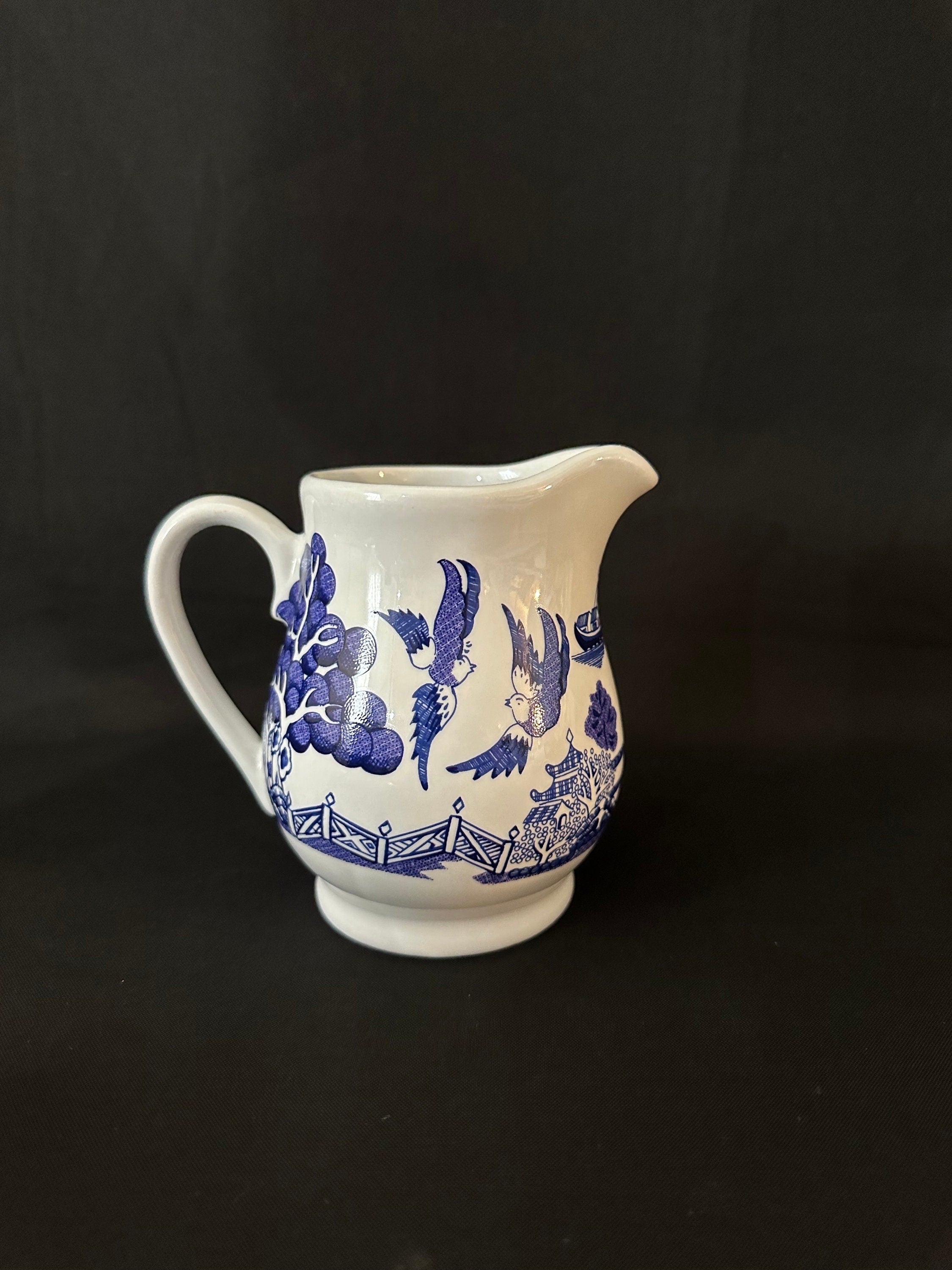 Cuthbertson Blue Willow Creamer & Sugar