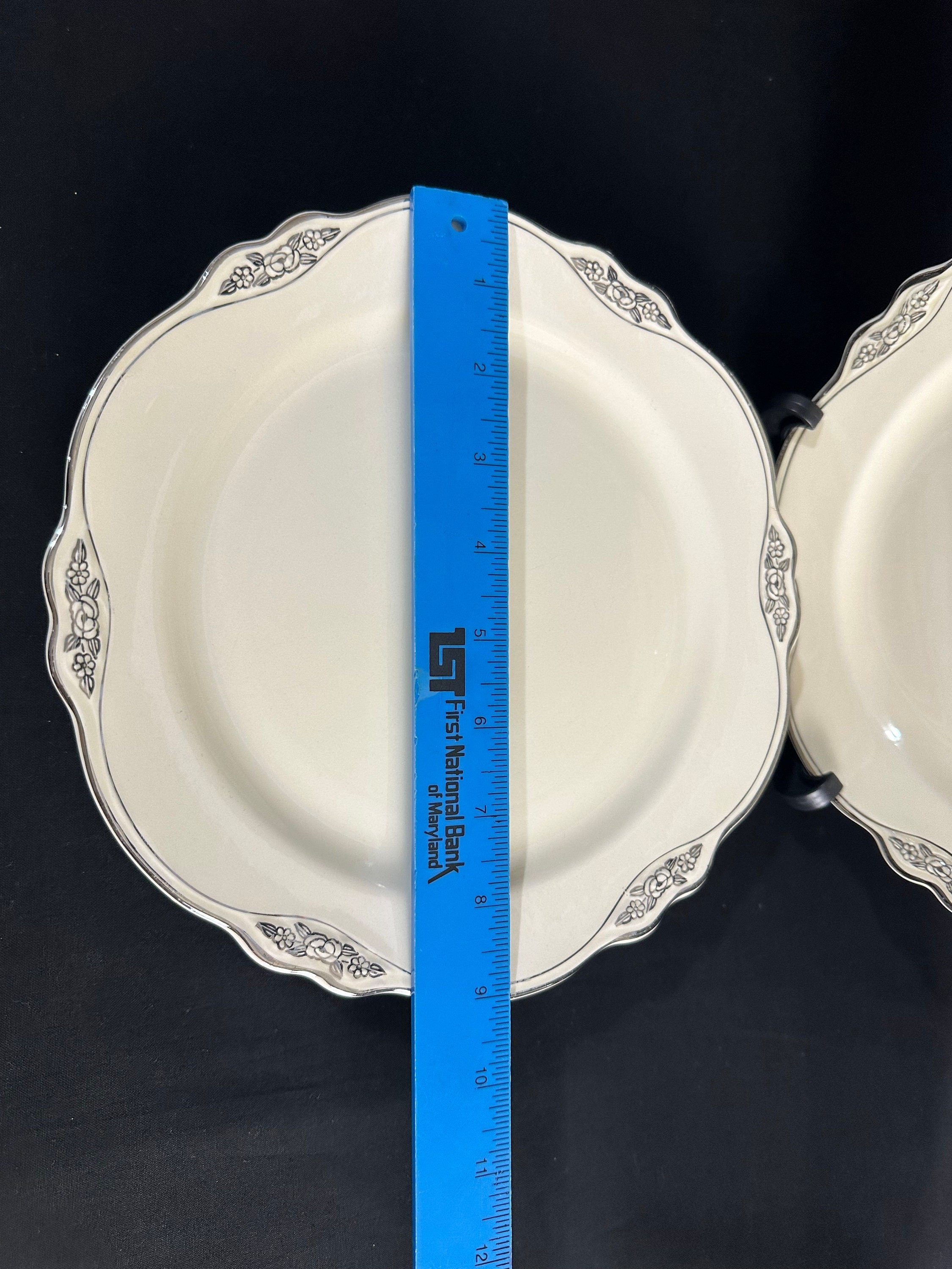 6 Silver Patrician Luncheon Plates by Homer Laughlin