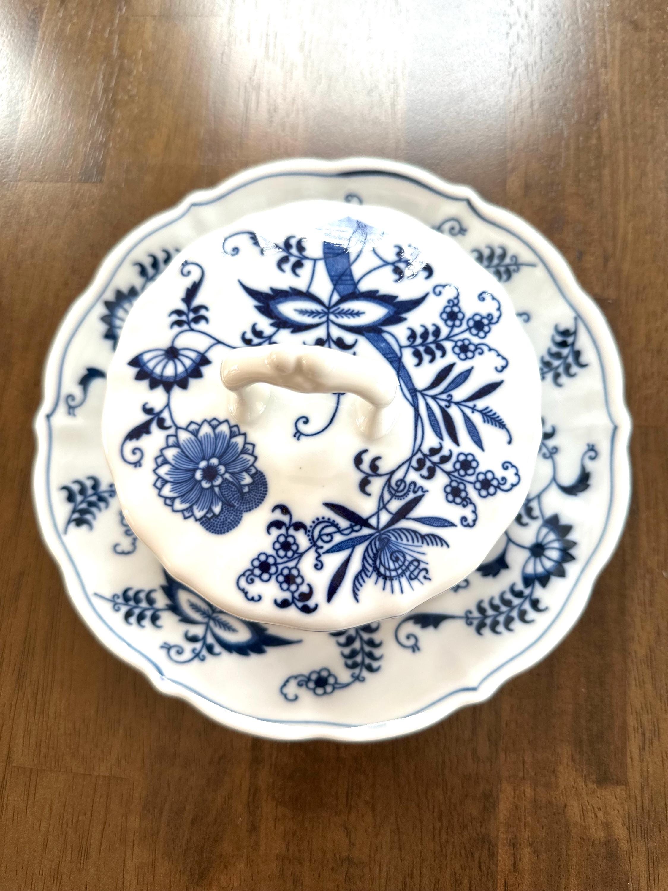 Blue Danube Round Covered Butter Dish