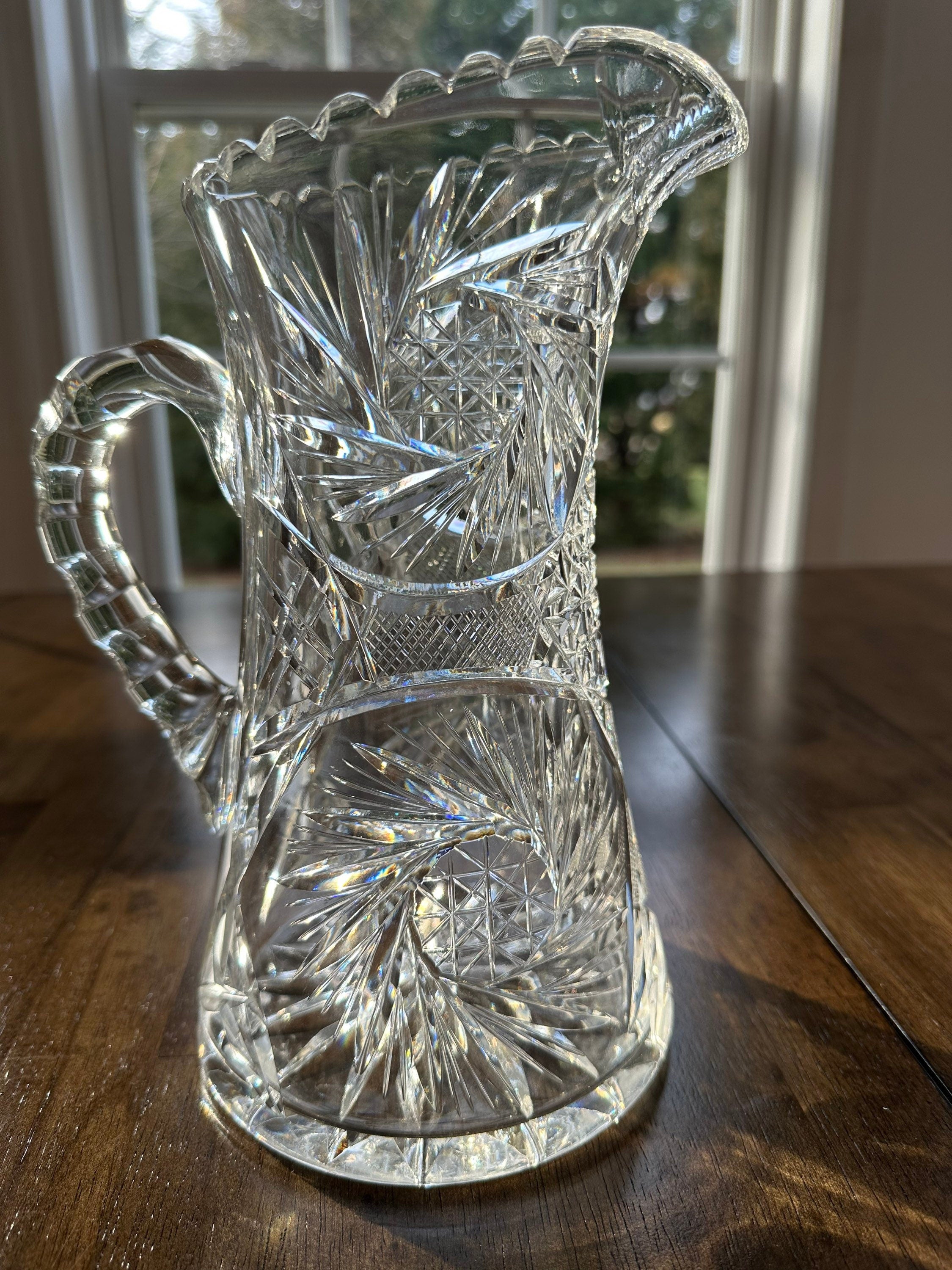 Canadian Brilliant Cut Glass Pitcher by Gowans, Kent and Company of Toronto